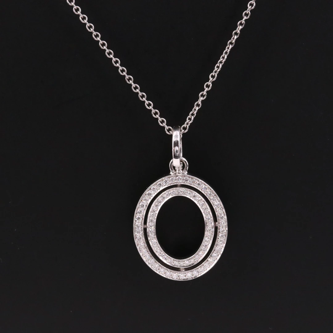 Ivanka Trump 18K 0.65 CTW Diamond Oval Enhancer Pendant Necklace