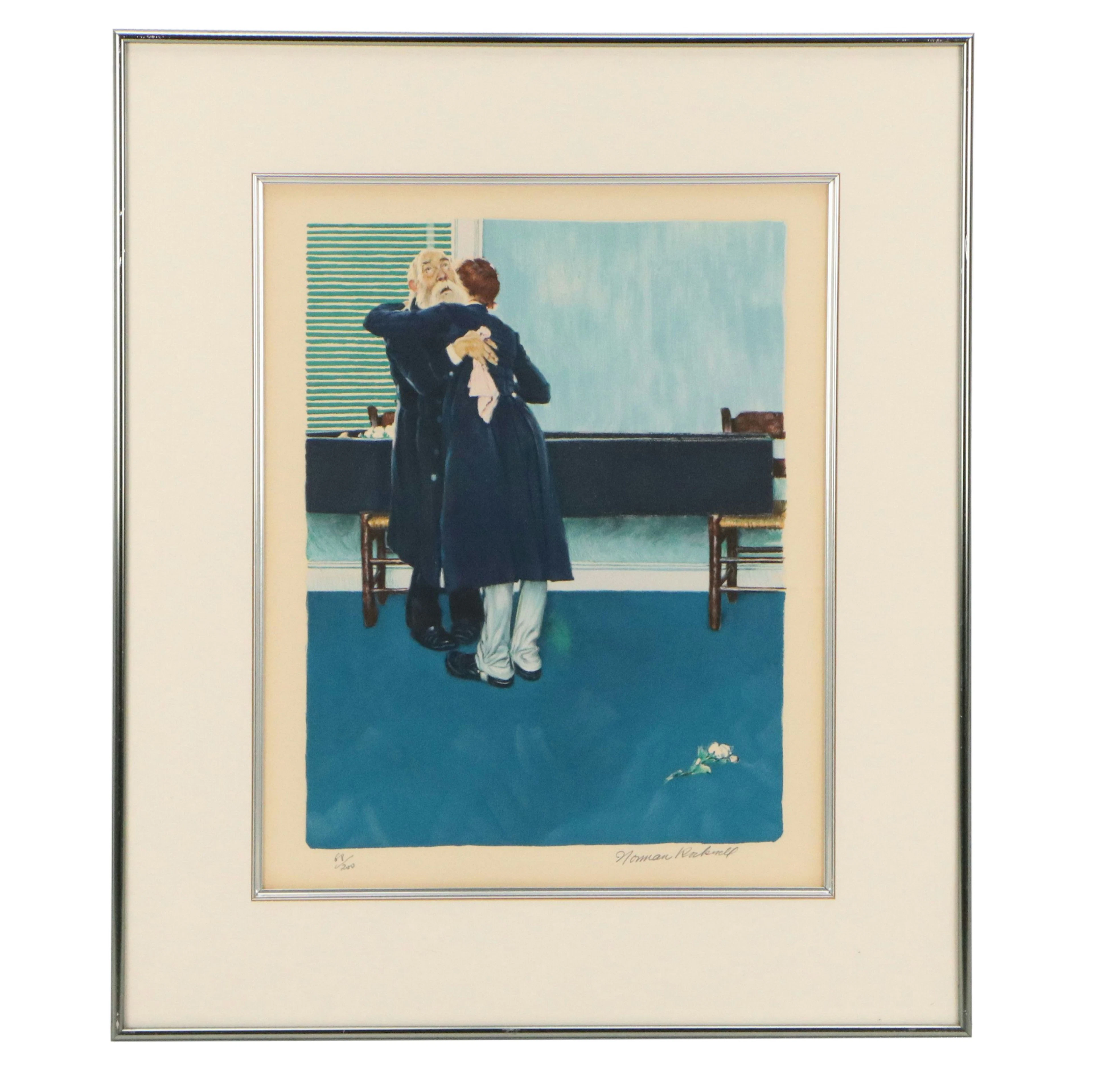 Norman Rockwell Color Lithograph "Then for Three Minutes, or Maybe Four," 1972