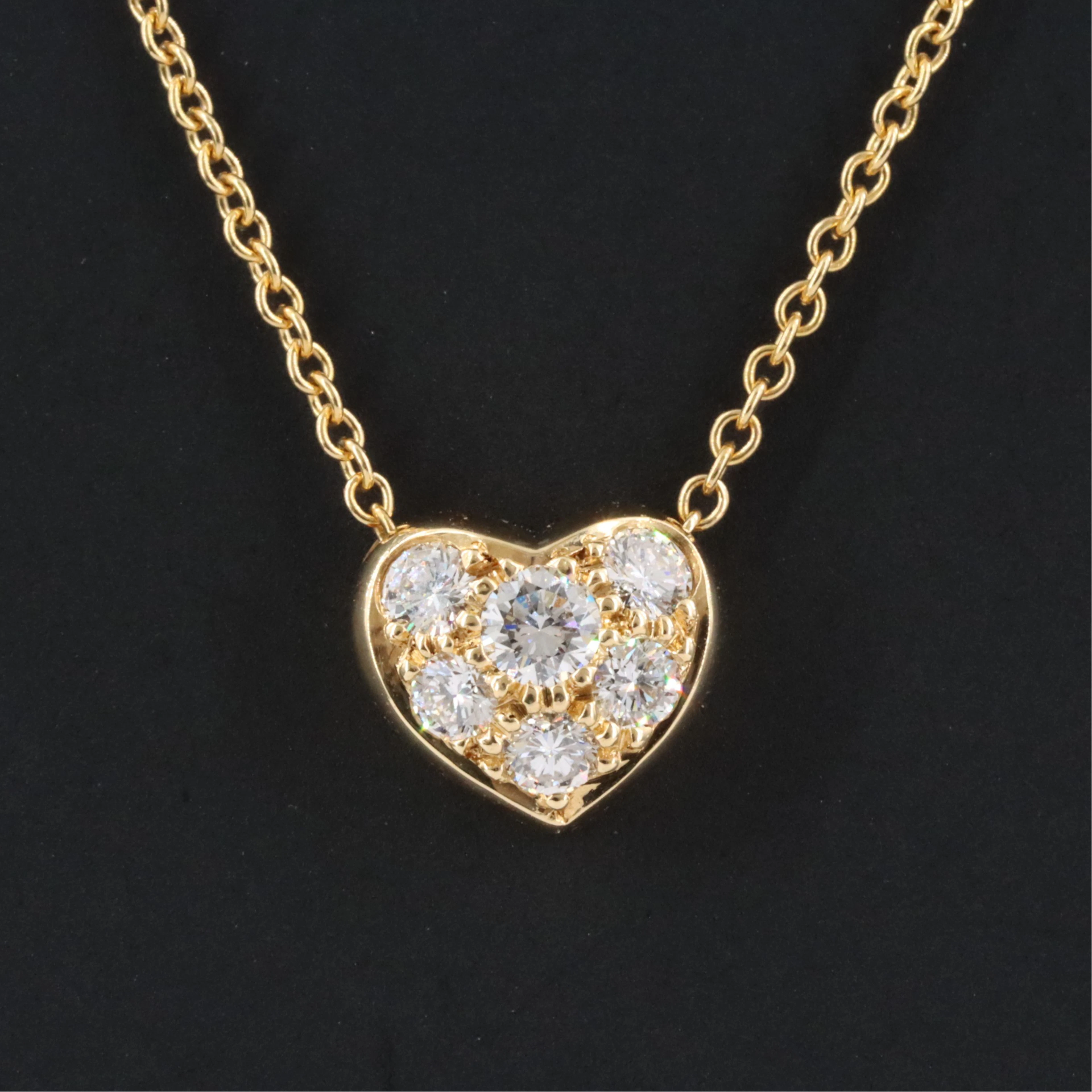 Tiffany & Co. 18K 0.25 CTW Pavé Diamond Heart Pendant Necklace