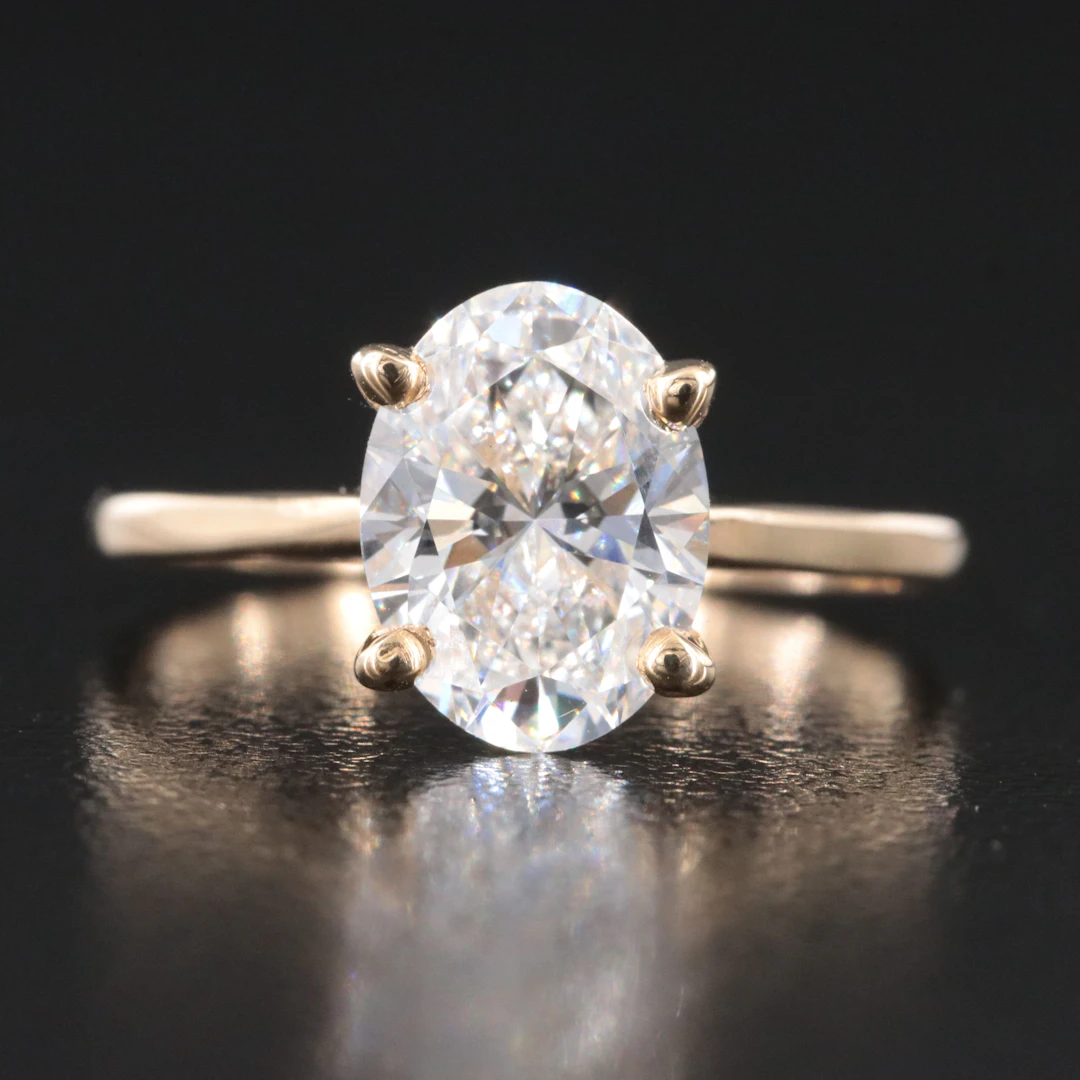 14K 1.92 CT Lab Grown Diamond Solitaire Ring with IGI Report