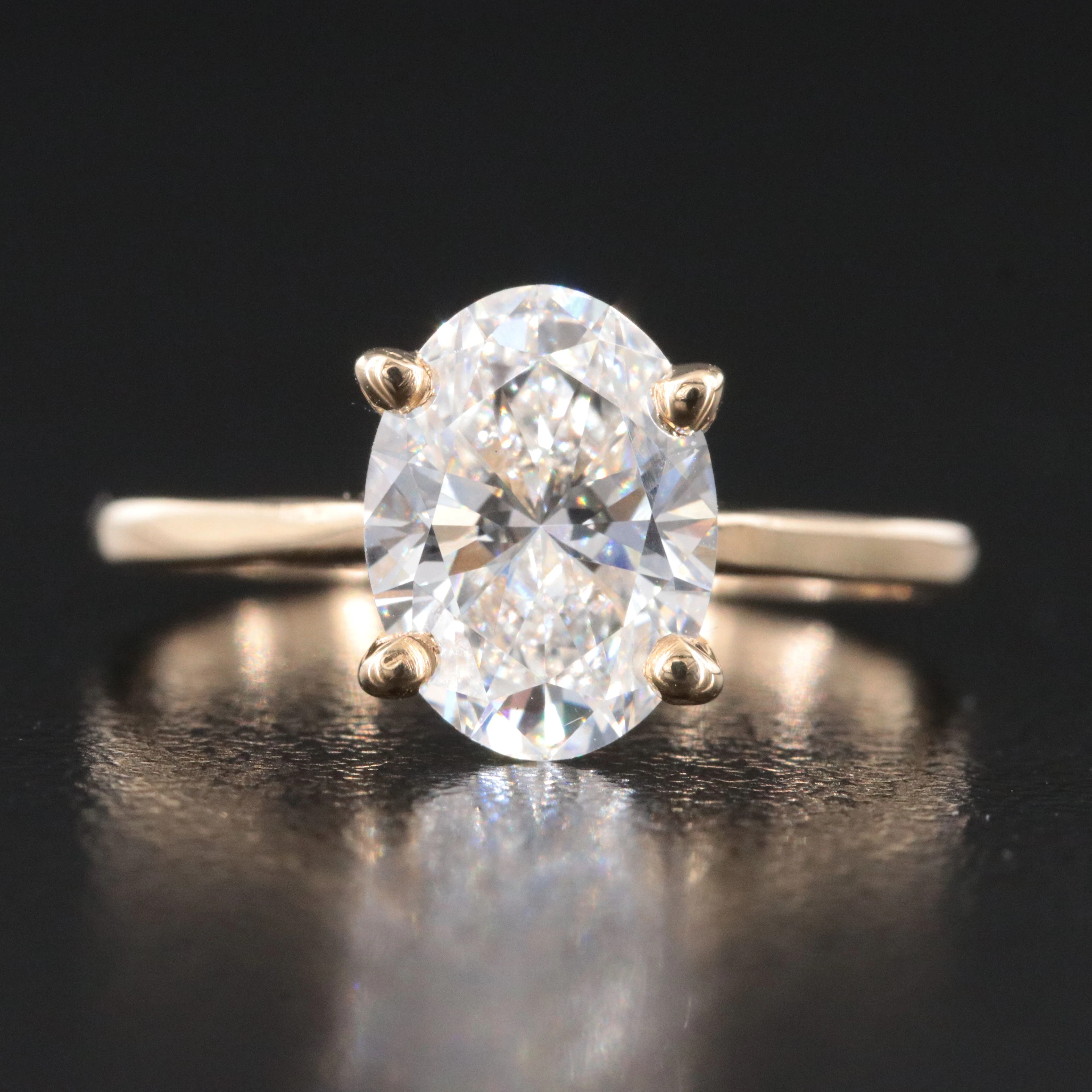 14K 1.92 CT Lab Grown Diamond Solitaire Ring with IGI Report
