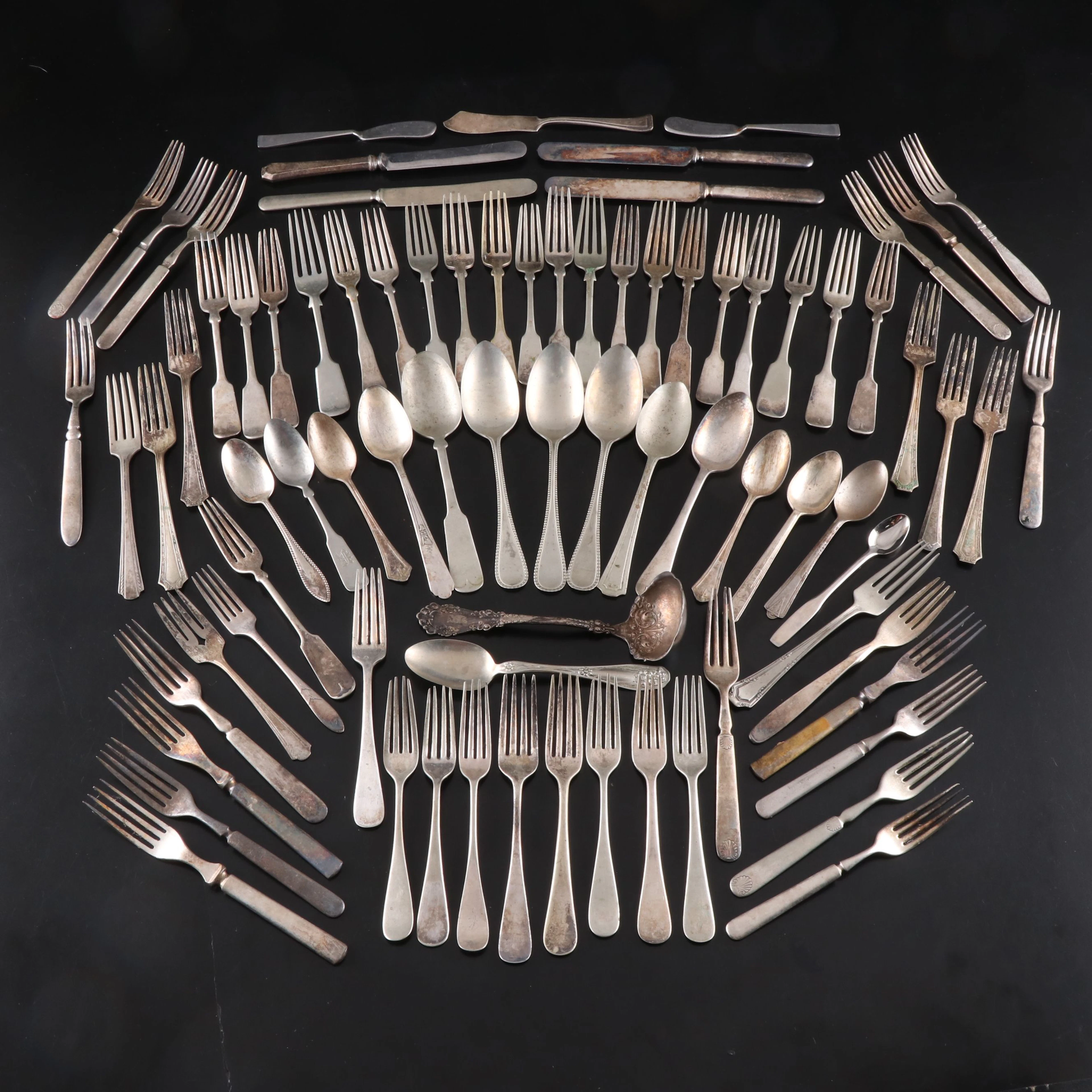 Rogers Bros. "Shell" with Other Silver Plate and Metal Flatware