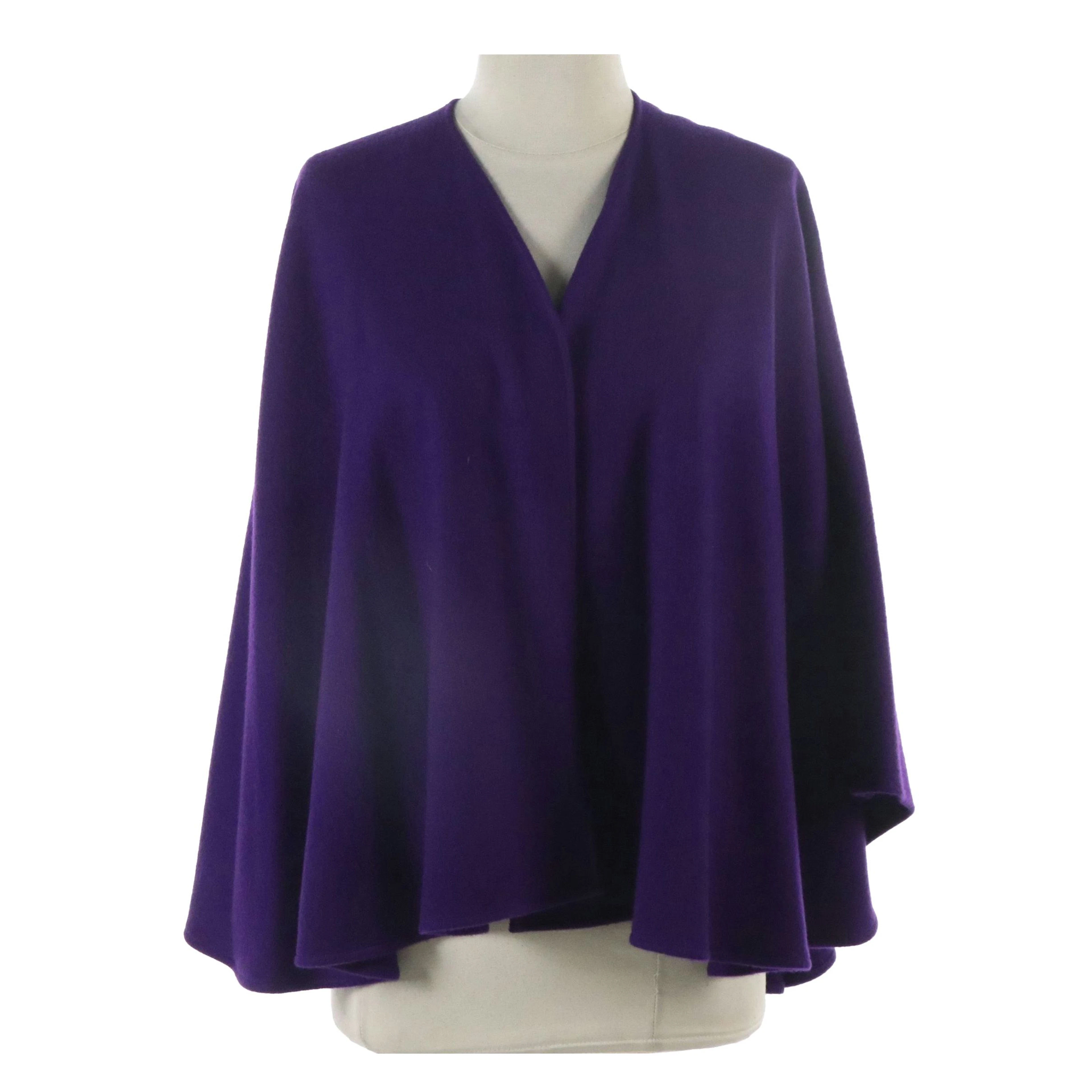 Yves Saint Laurent Purple Fleece Ruana Wrap