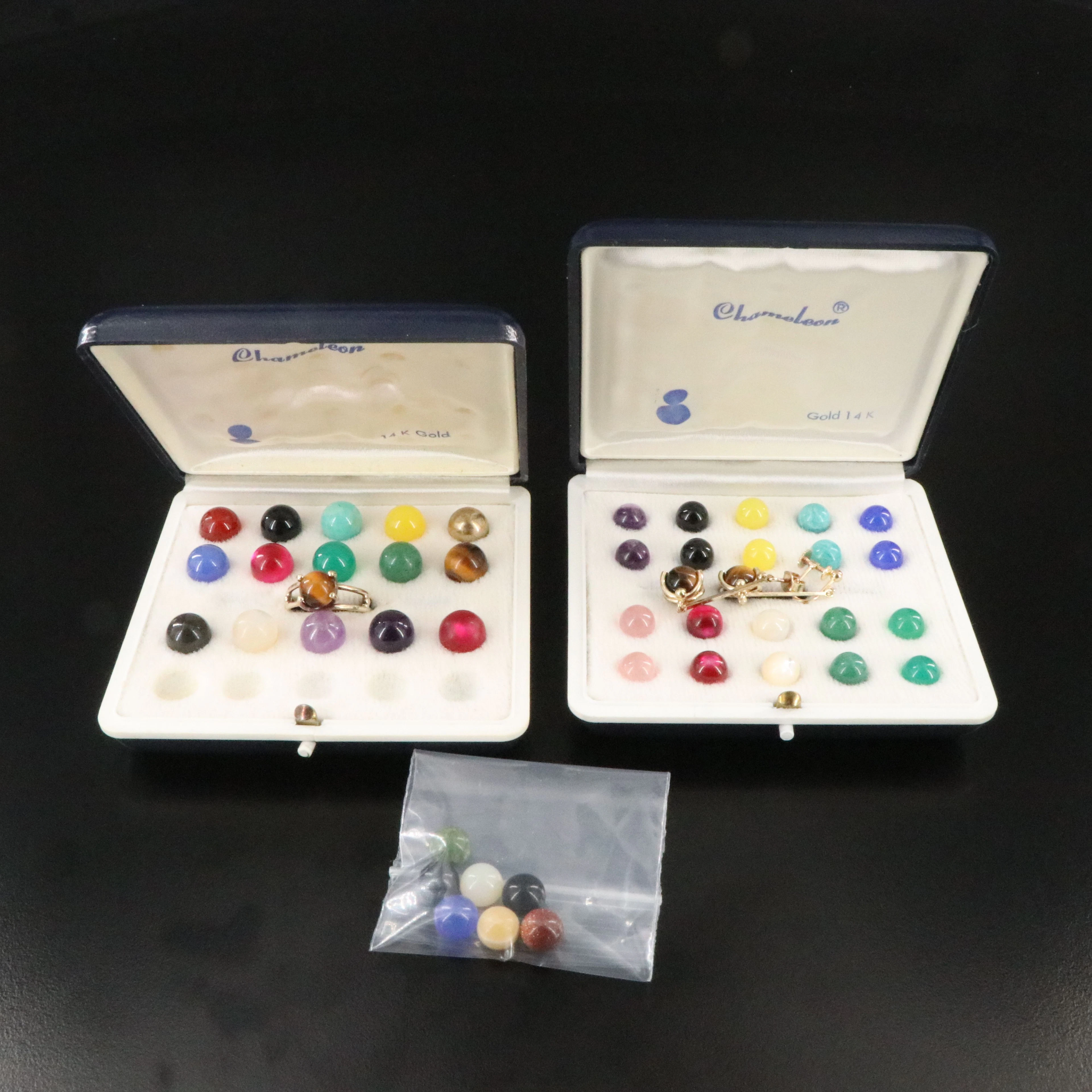 Interchangable Stone Ring and Earrings