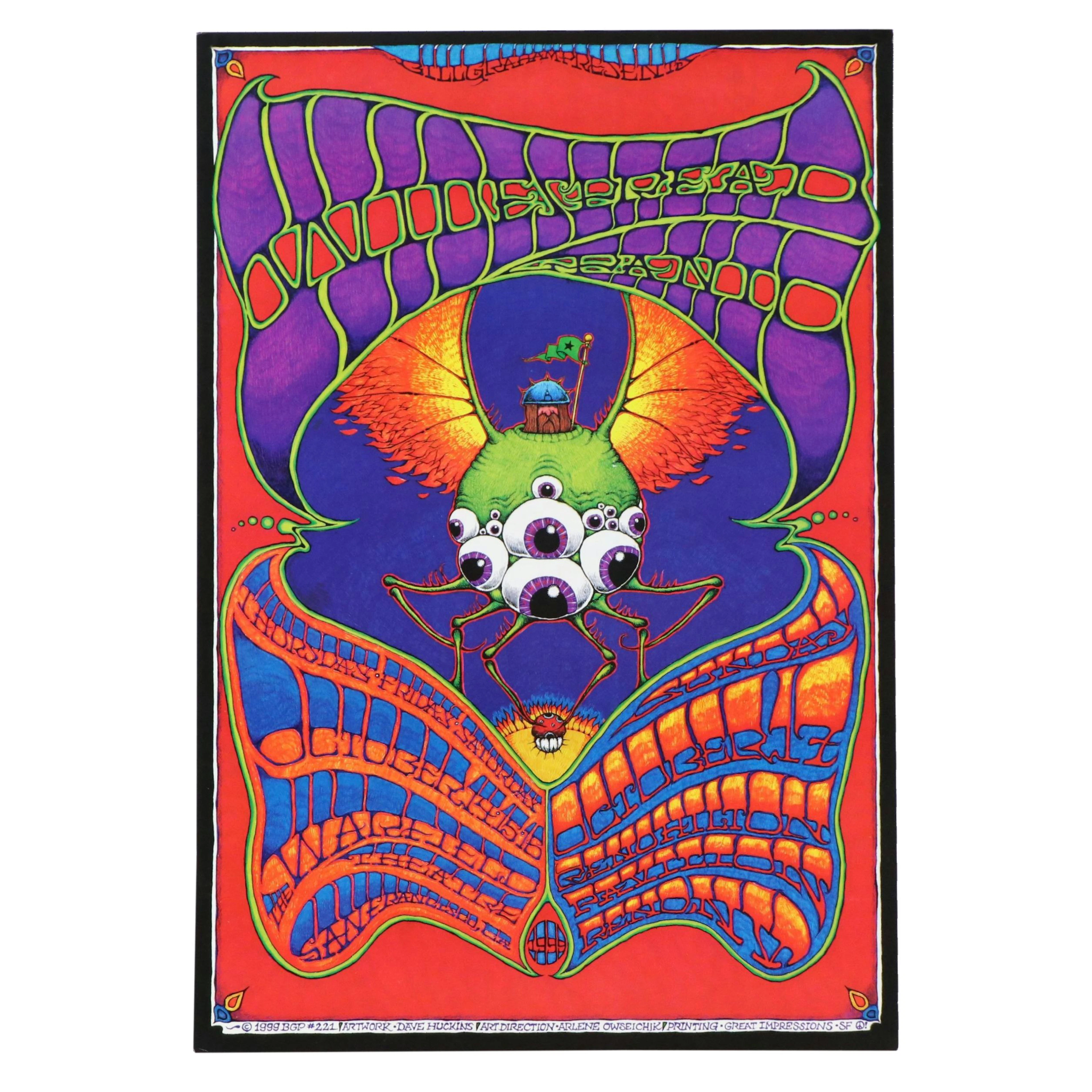 Dave Huckins Offset Lithograph "Widespread Panic" Show Poster, 1999