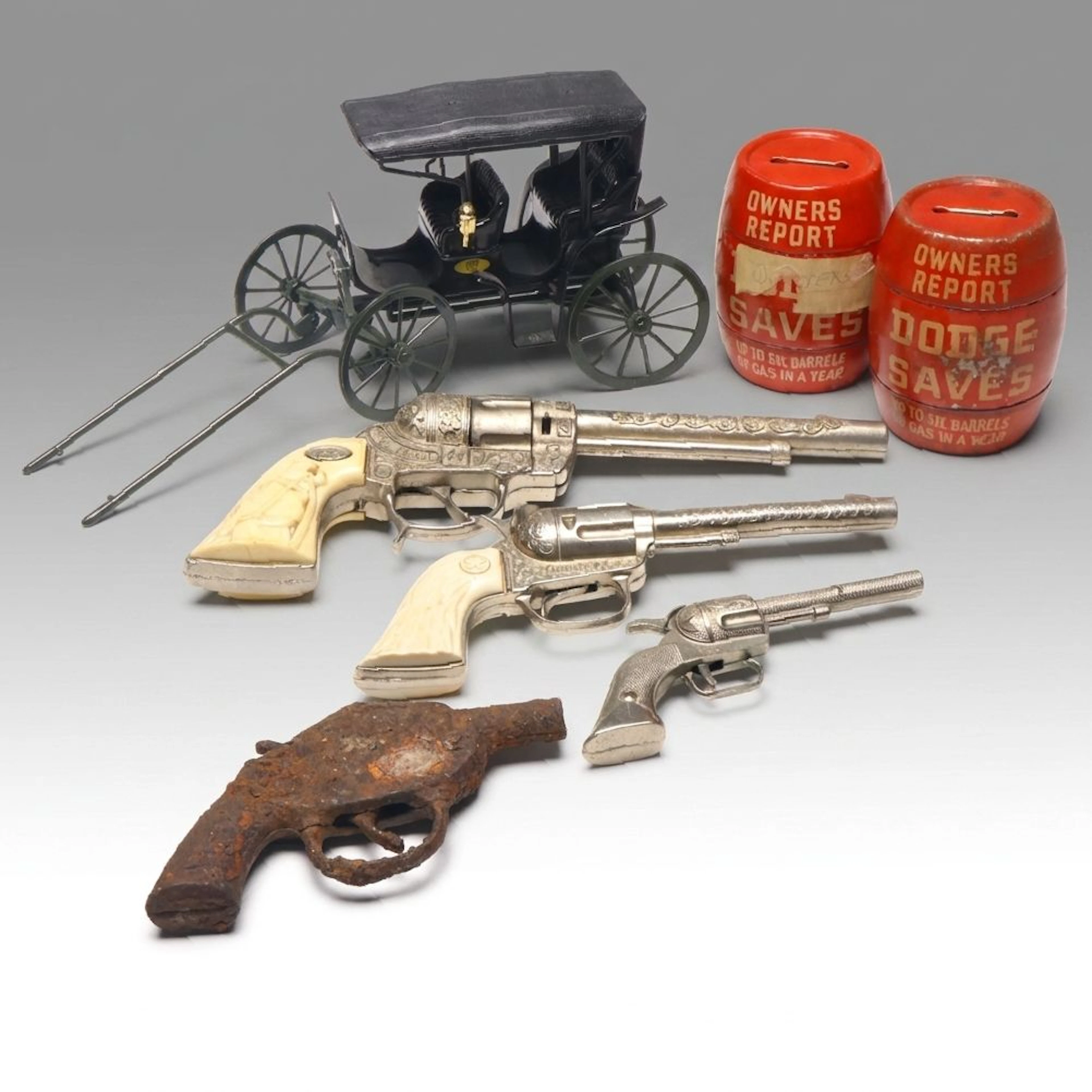 Hubley and Other Cap Guns with More Vintage Toys and Banks