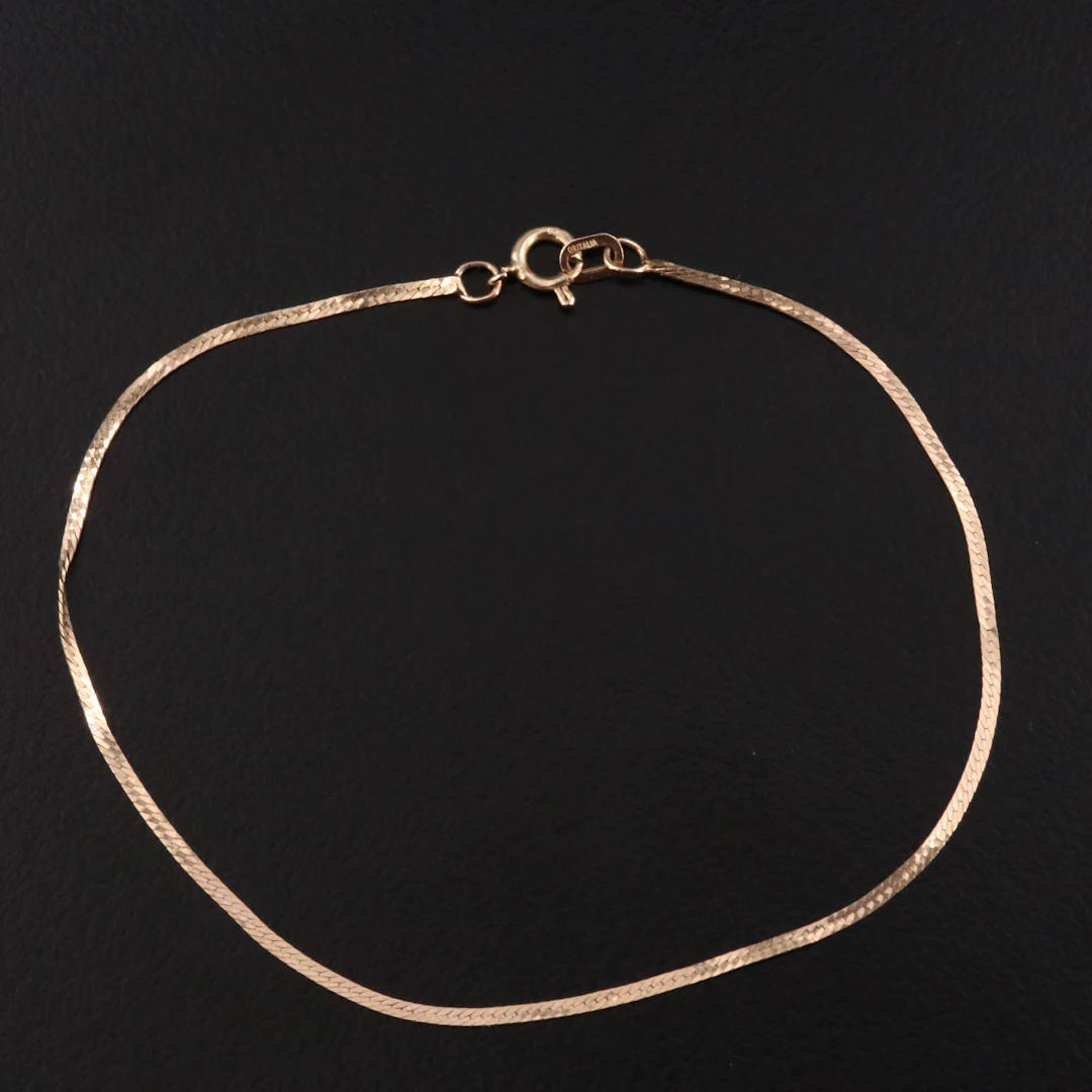 14K Herringbone Chain Bracelet