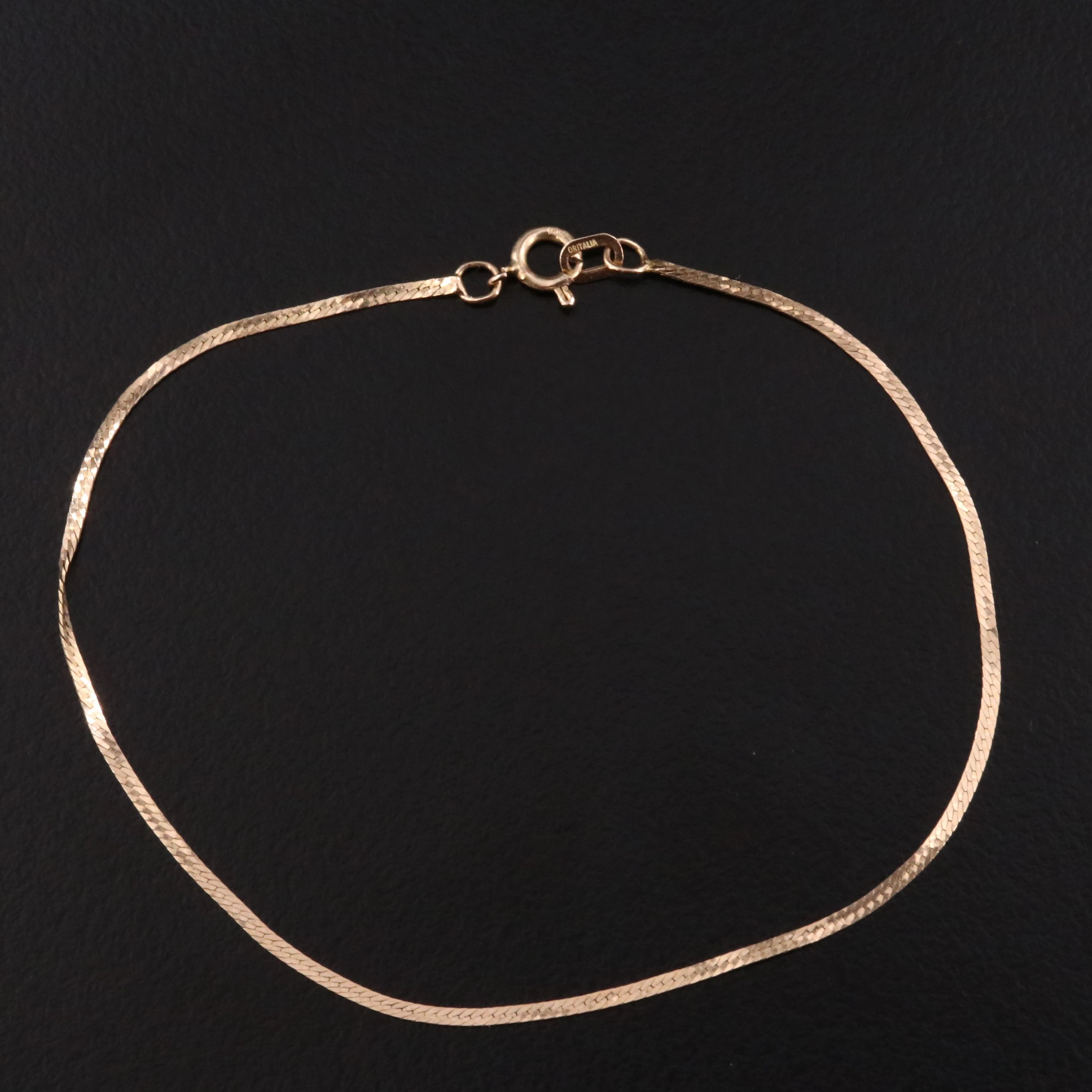 14K Herringbone Chain Bracelet