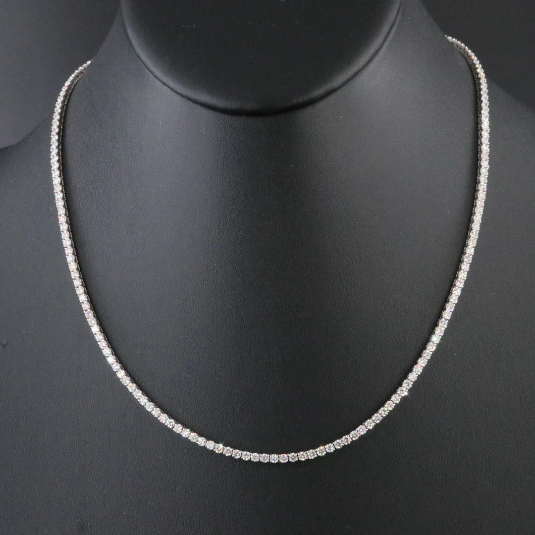 14K 7.95 CTW Diamond Line Necklace with IGI Report