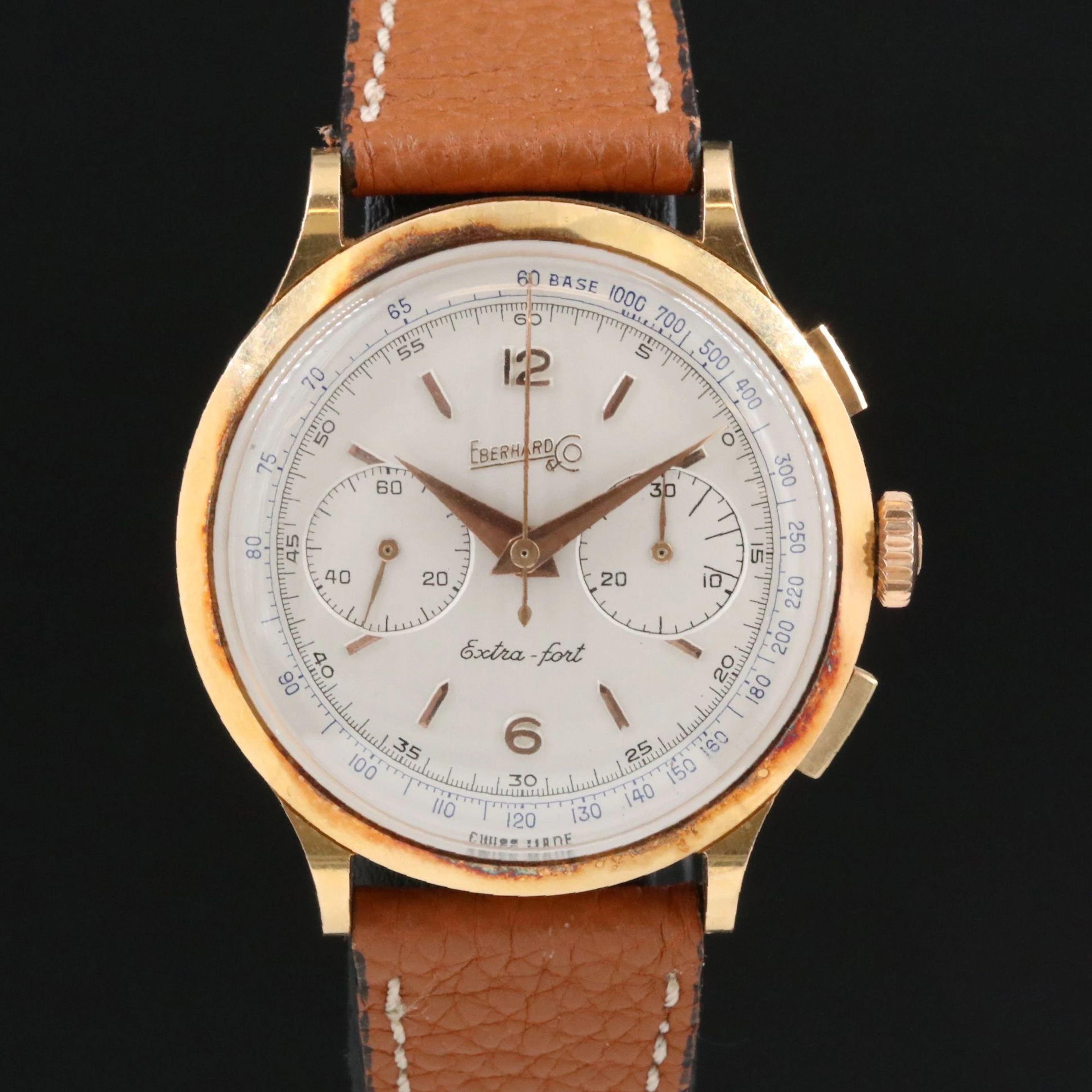 18K Eberhard & Co Extra Fort Vintage Chronograph Watch