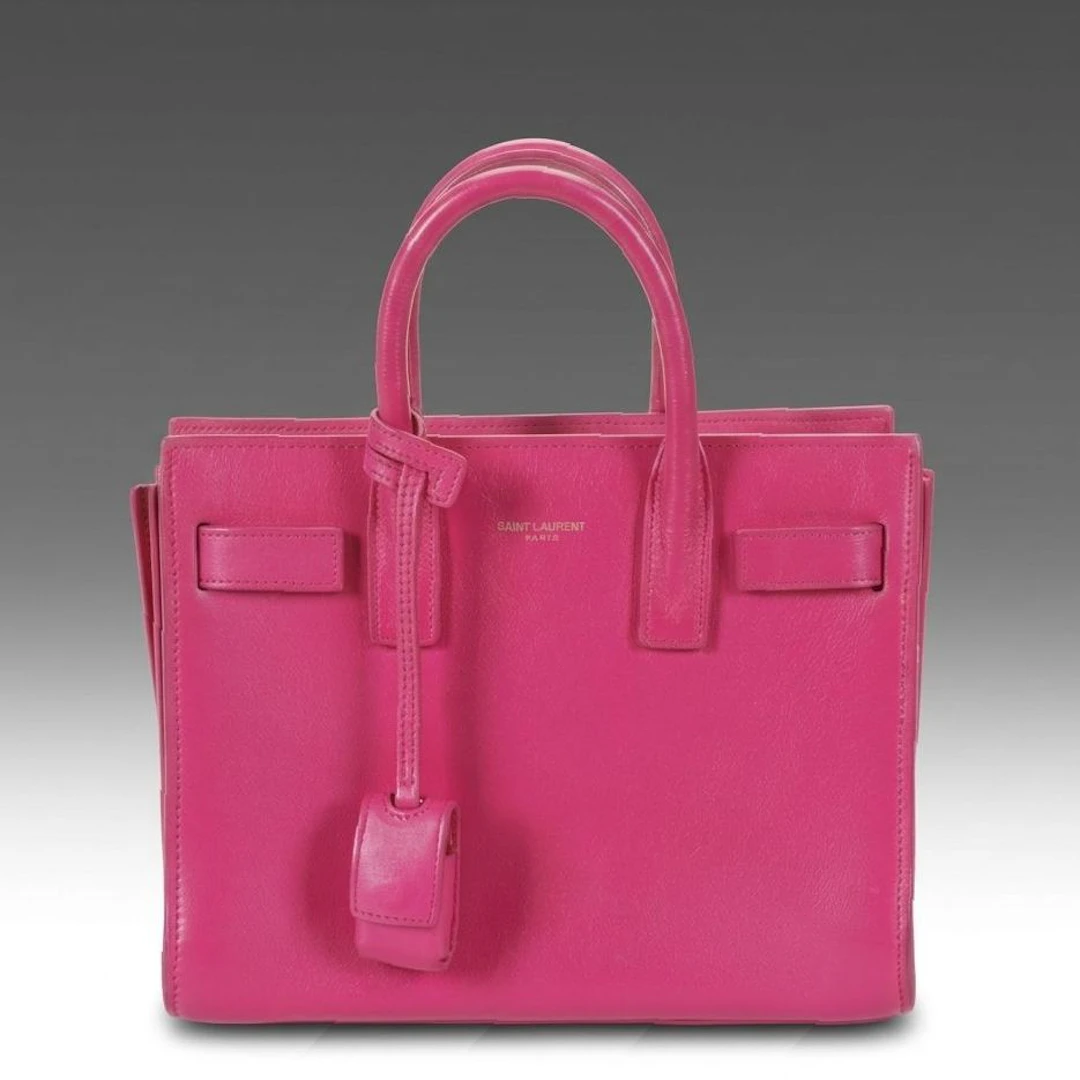 Saint Laurent Pink Leather Nano Sac de Jour Two-Way Tote Bag