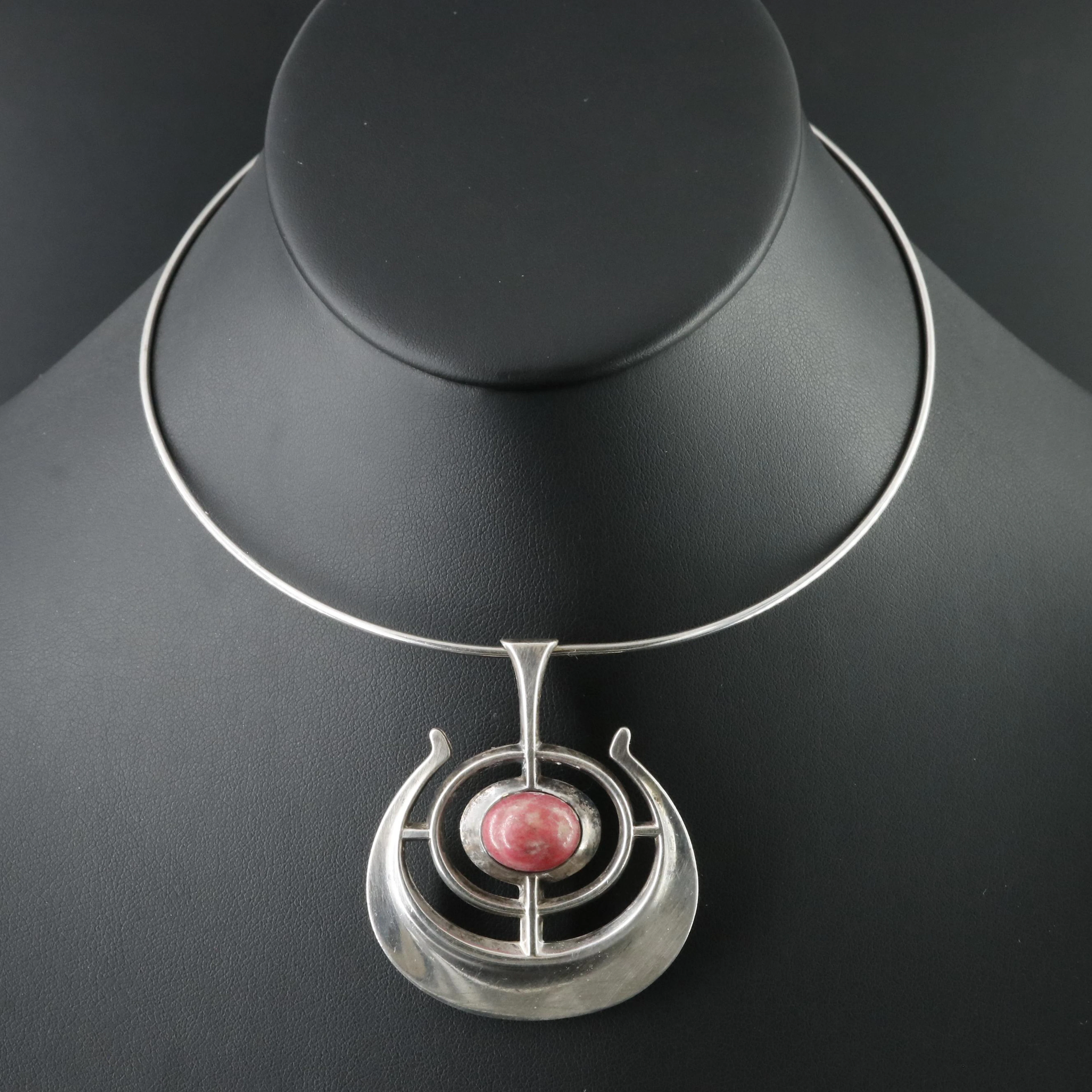 Vintage Bjørn Sigurd Østern for David-Andersen Sterling Thulite Pendant