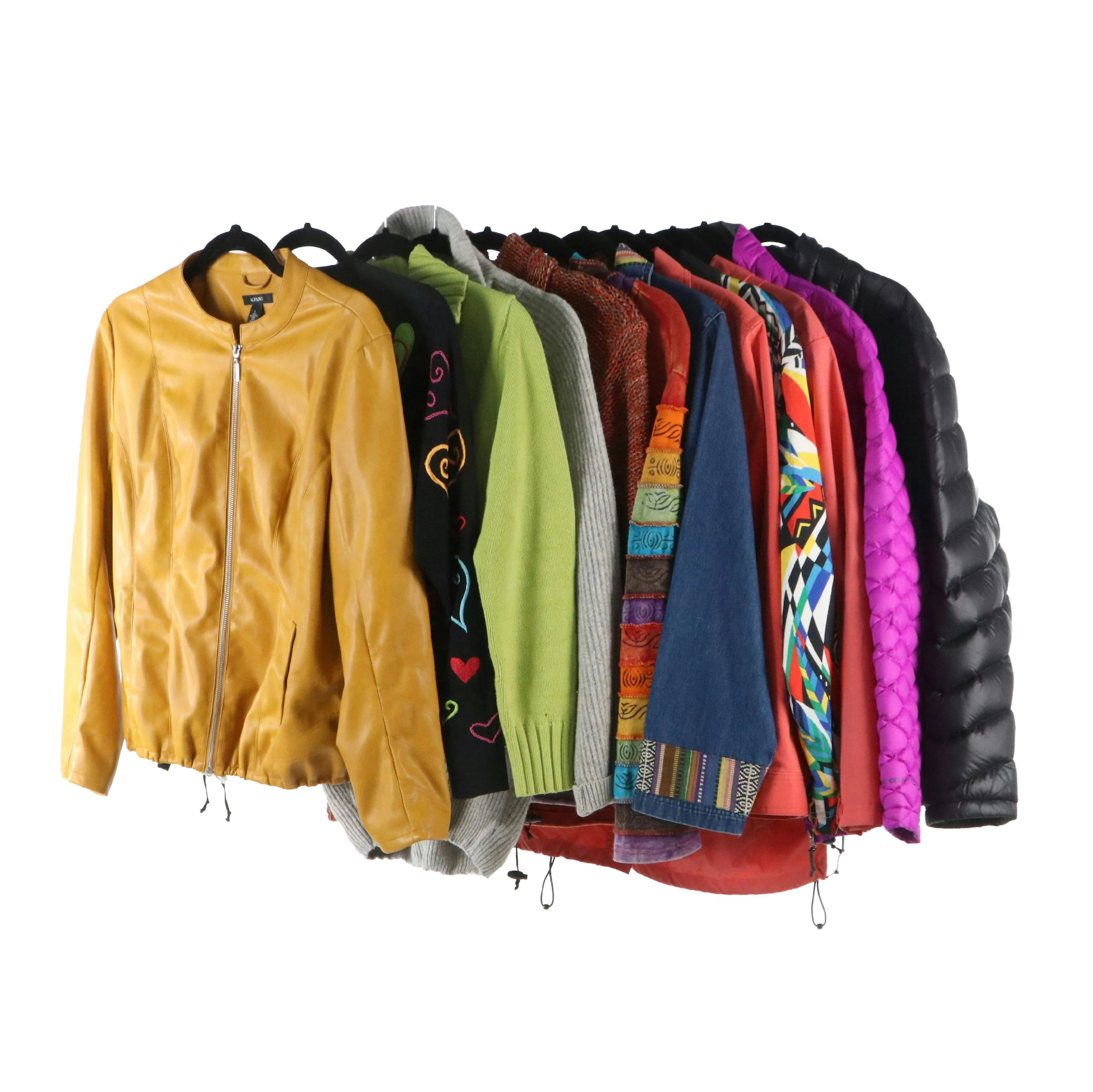 Michael Simon Heart Embroidered Cardigan, Kenneth Cole Puffer Jacket & More