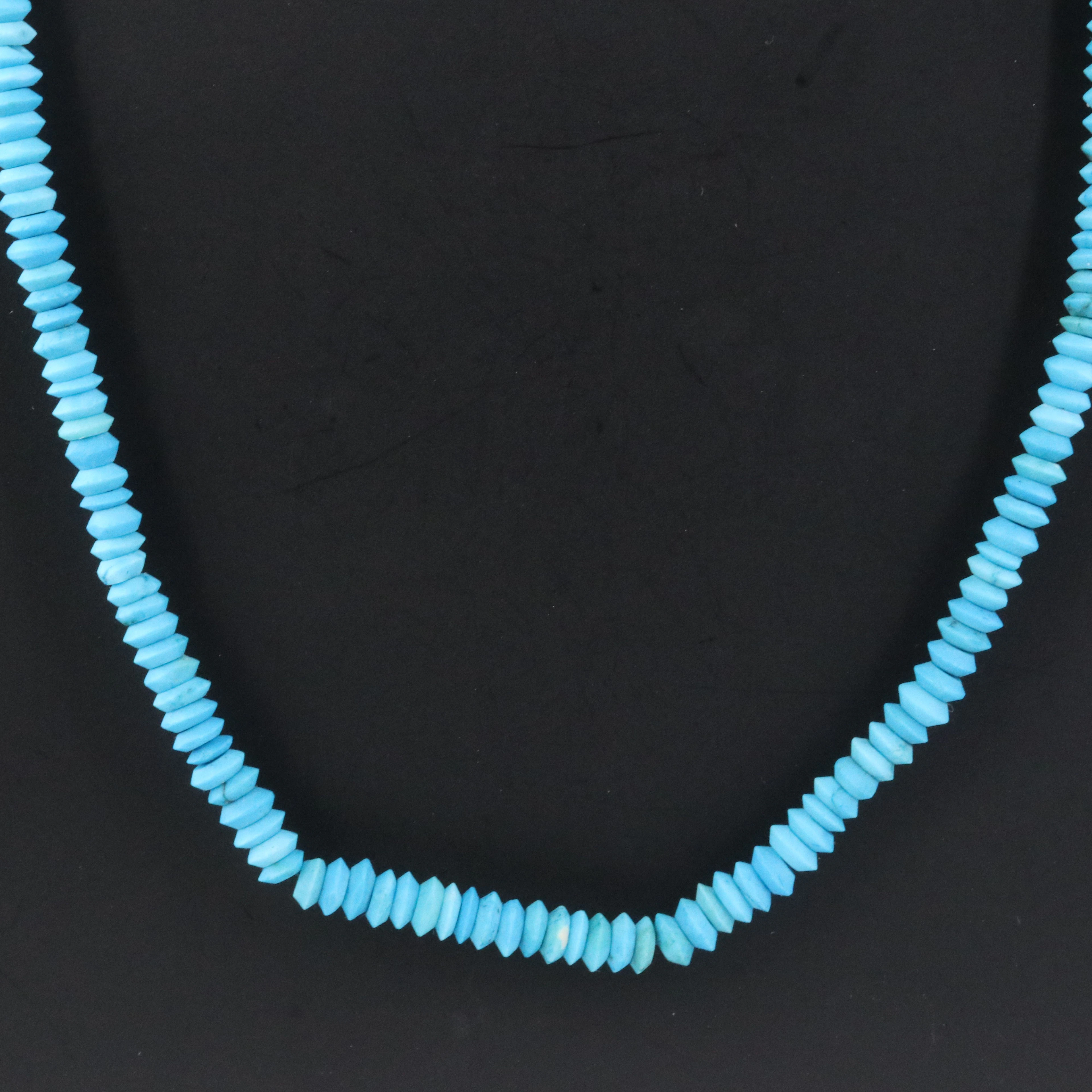 Faux Turquoise Necklace with 14K Clasp