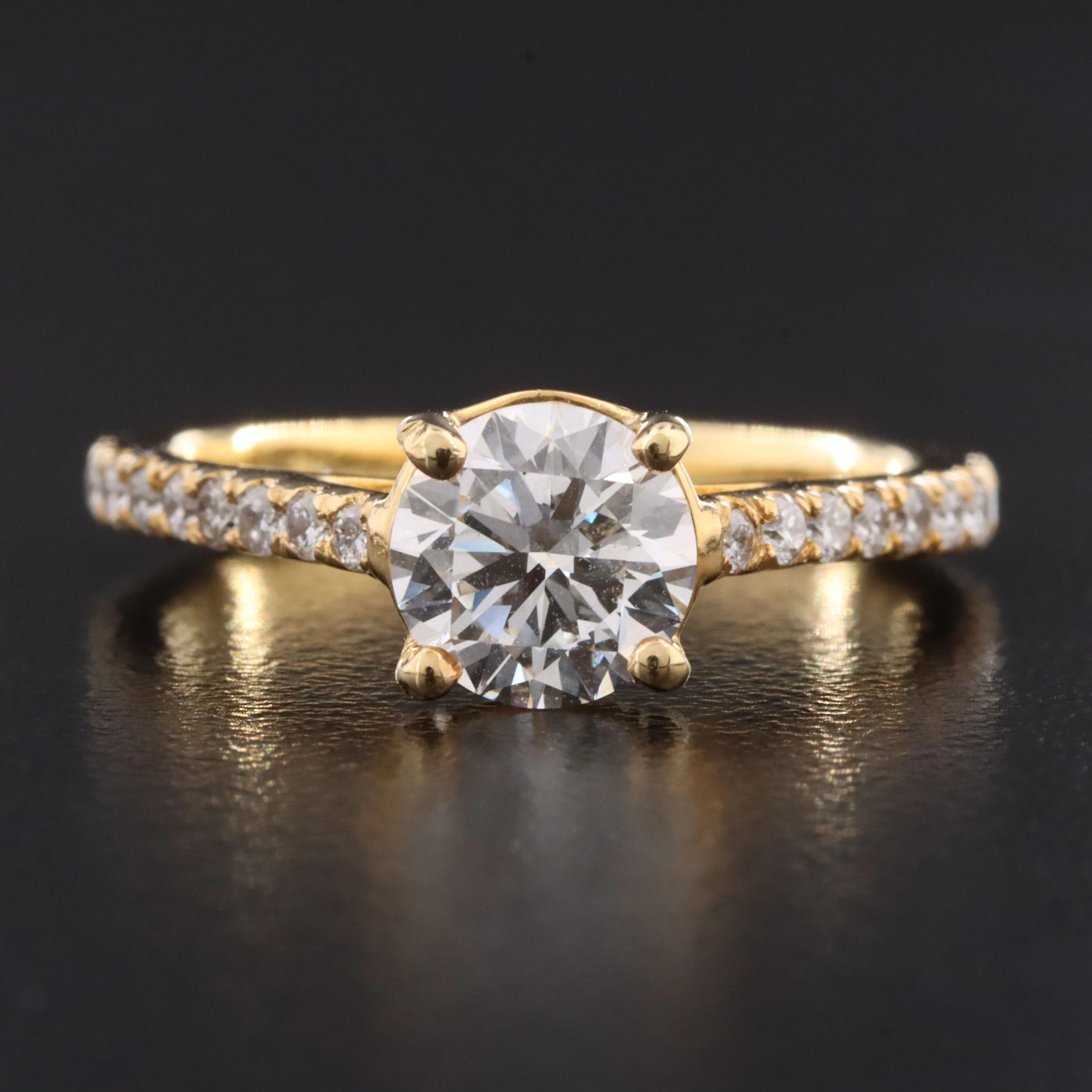 14K 1.23 CTW Diamond Ring with Lab Grown Center