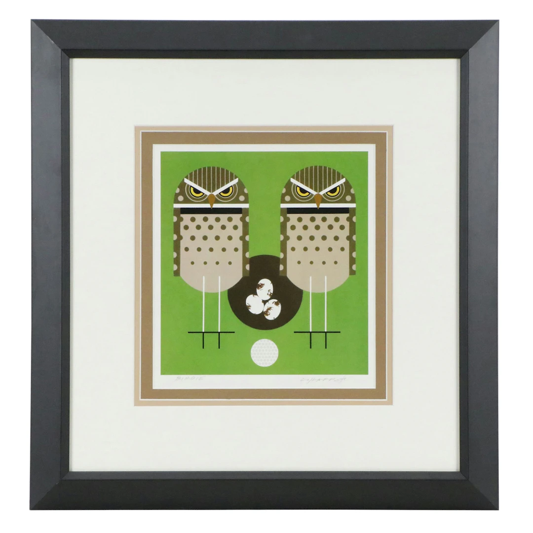 Charley Harper Modernist Offset Lithograph "Birdie"