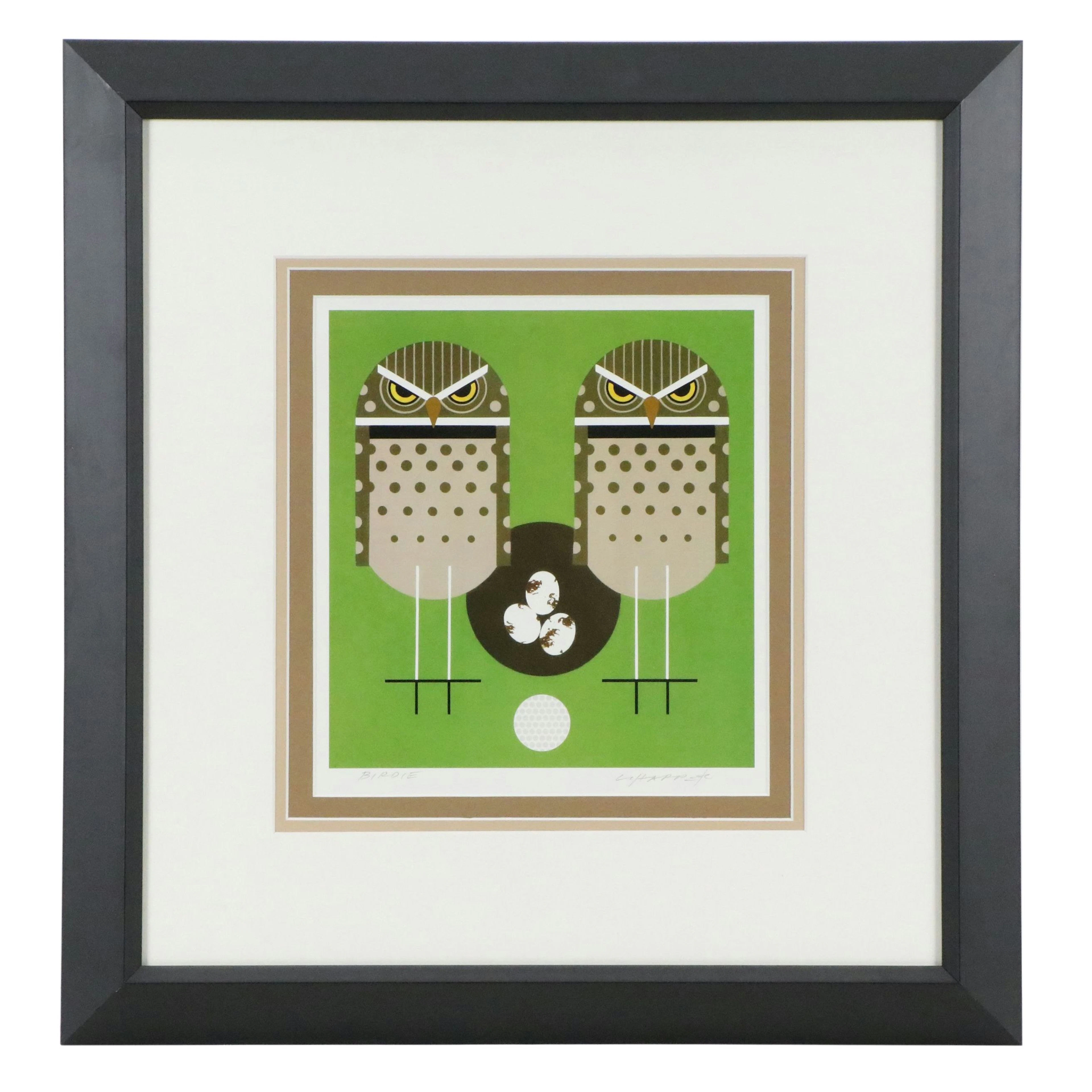 Charley Harper Modernist Offset Lithograph "Birdie"
