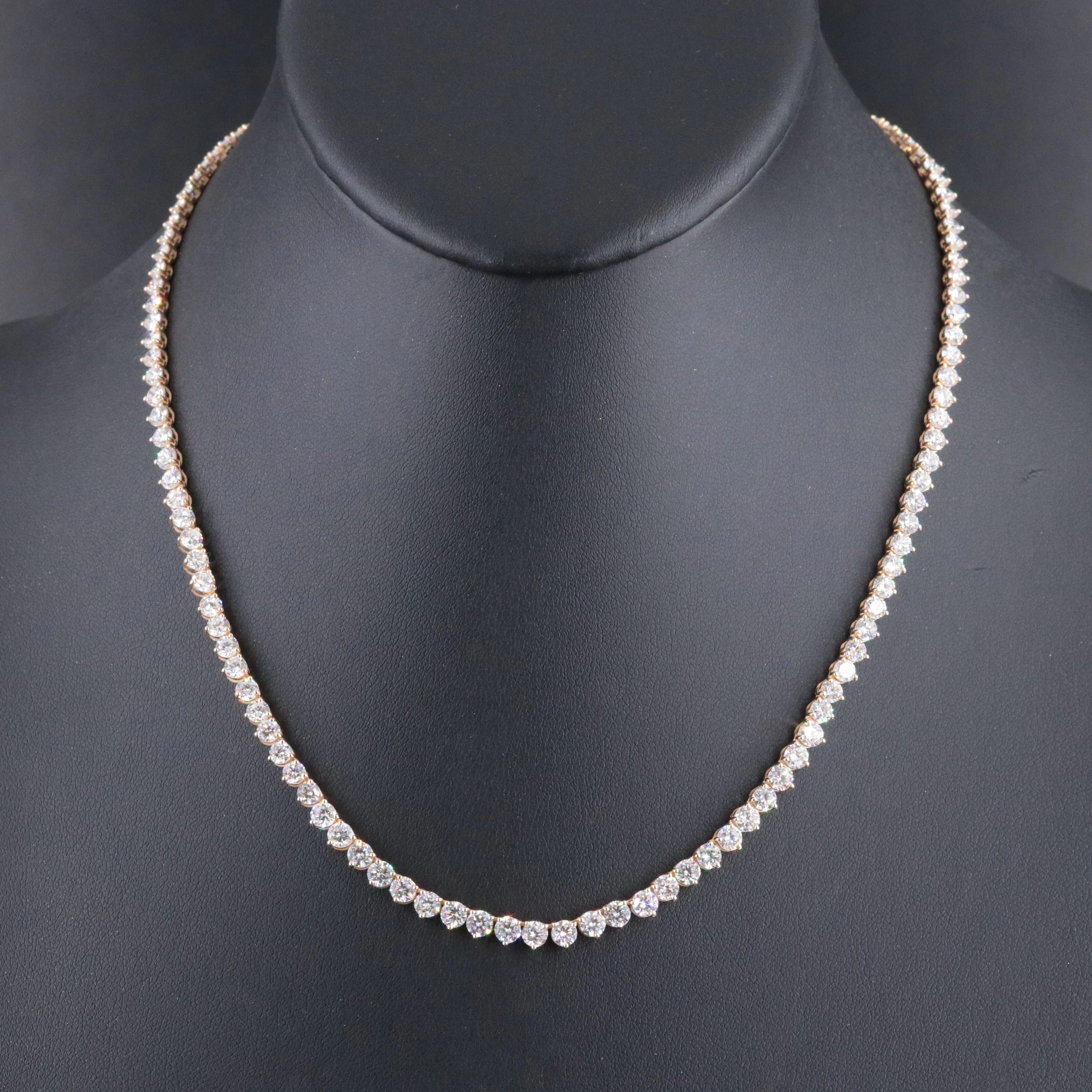 14K 13.21 CTW Lab Grown Diamond Rivière Necklace