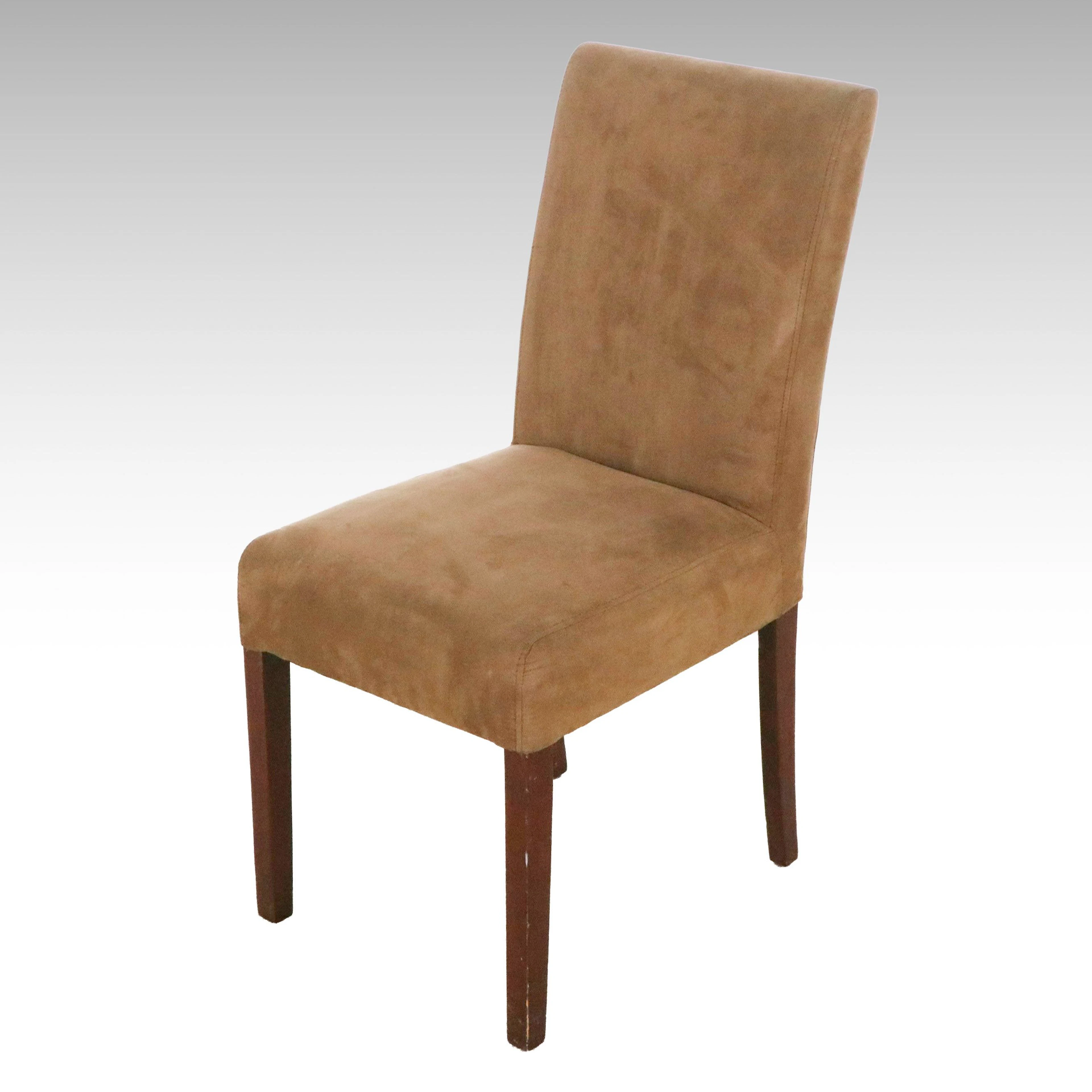 Contemporary Tan Faux Suede Dining Chair, 21st Century