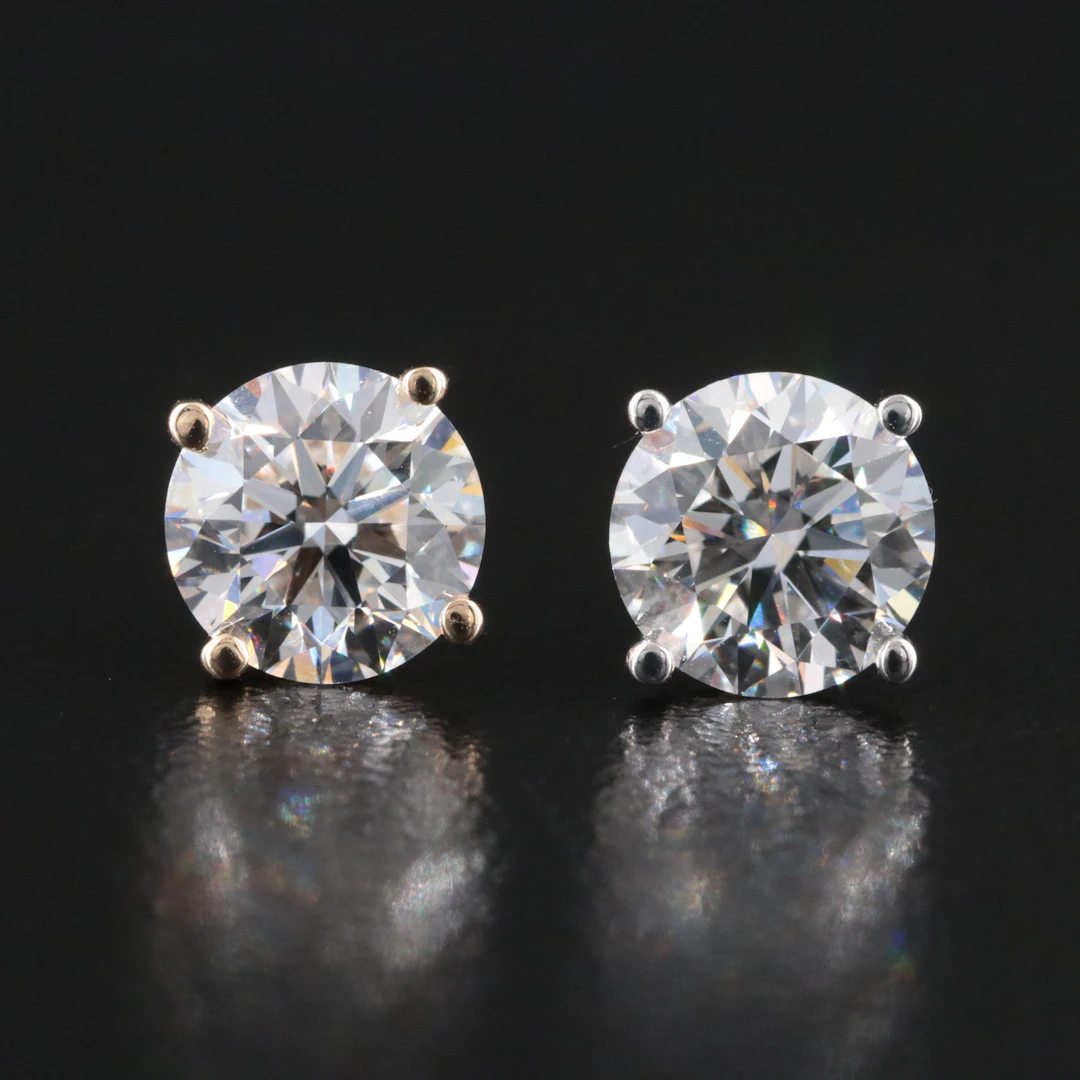 14K 2.95 CTW Lab Grown Diamond Stud Earrings with IGI Reports