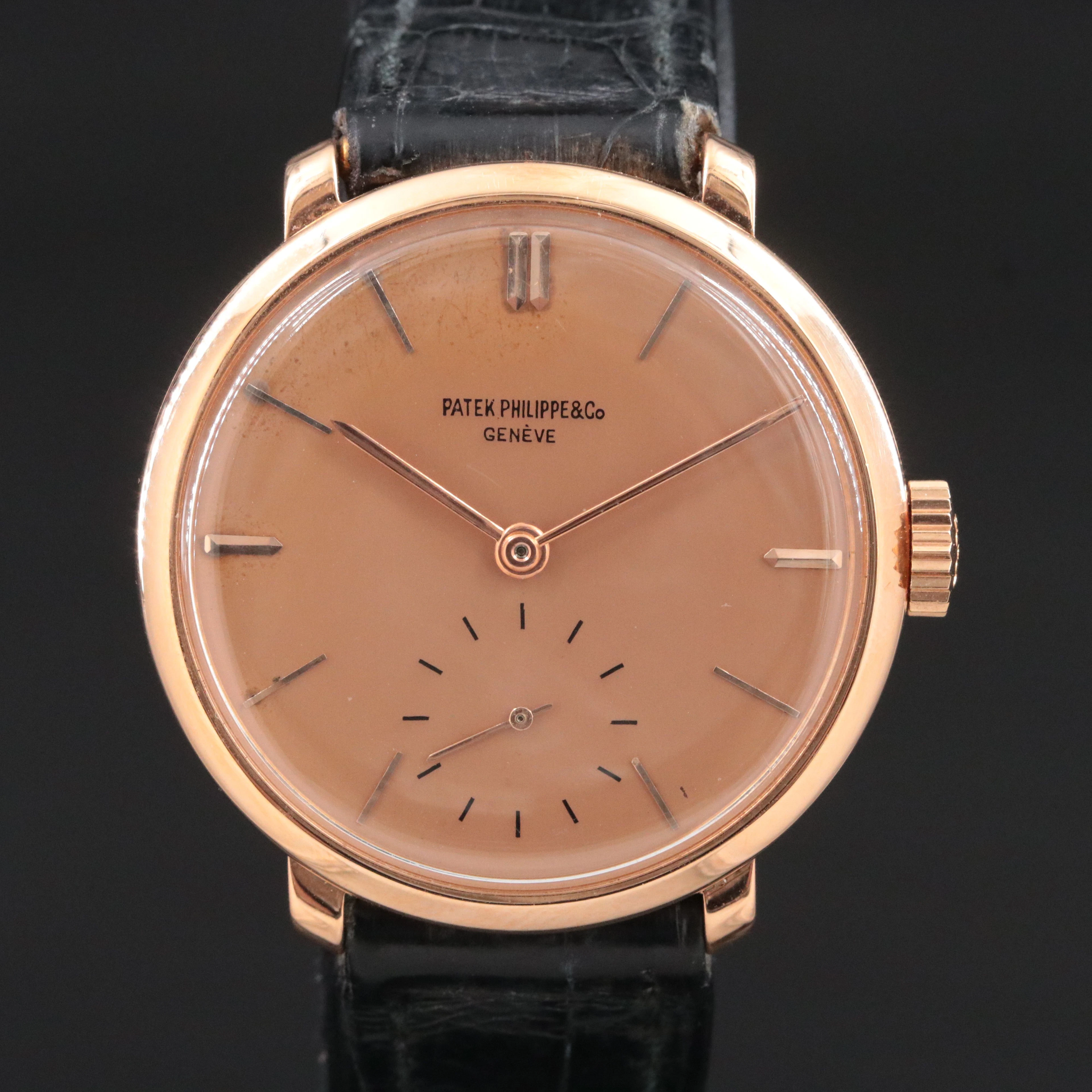Vintage 18K Rose Gold Patek Philippe & Co. Calatrava Manual Wind Watch