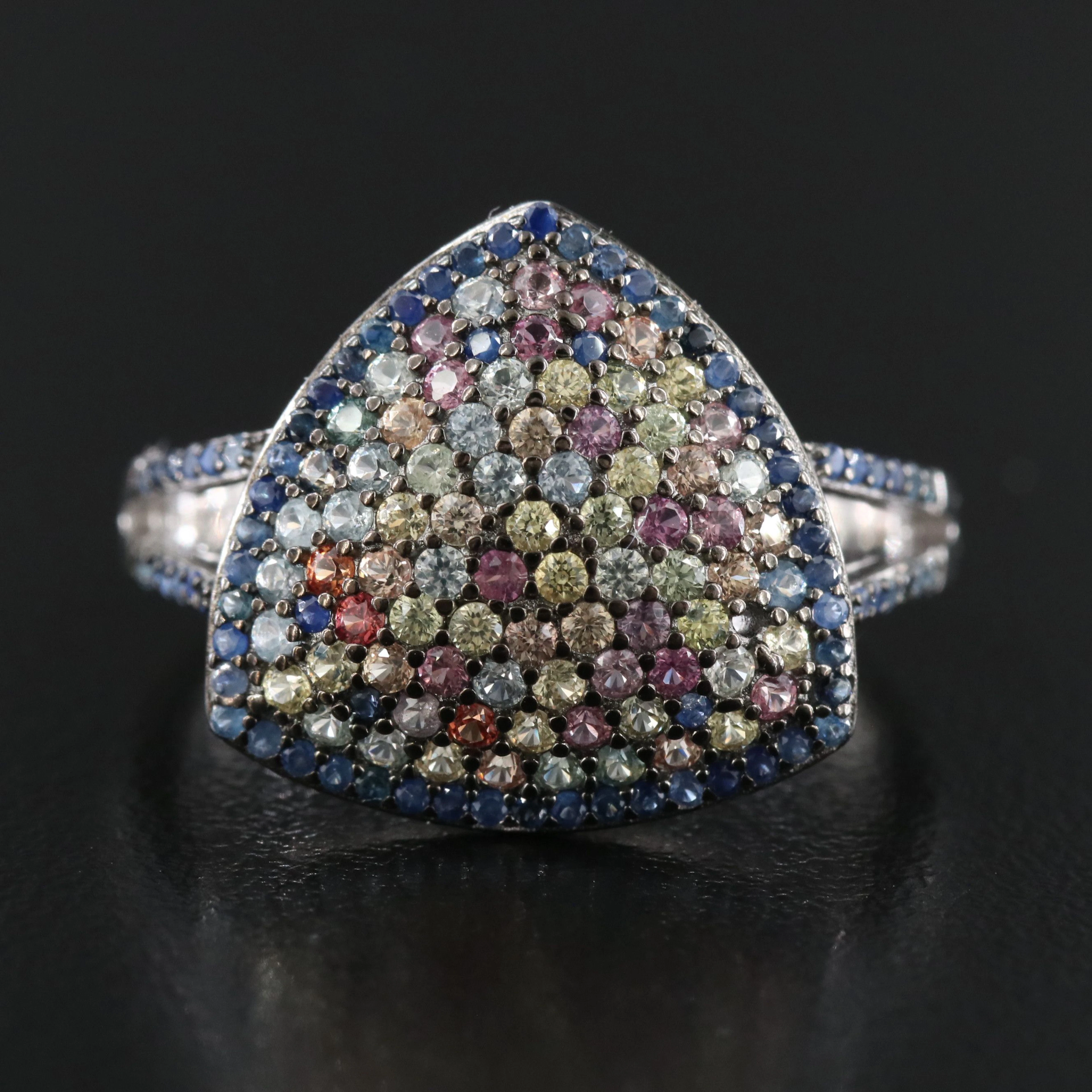 Sterling Pavé Sapphire Ring