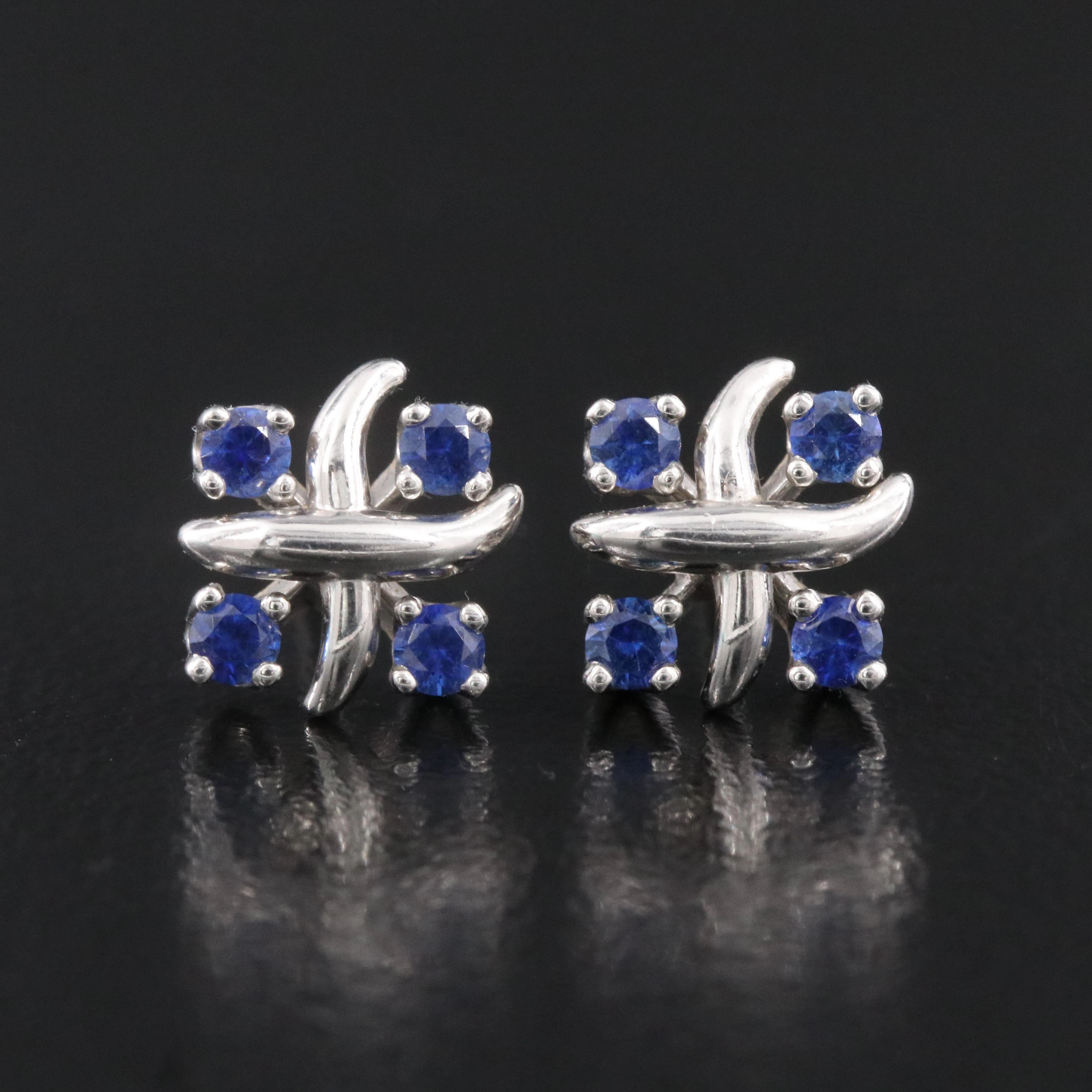 Tiffany & Co. Jean Schlumberger Lynn Platinum Sapphire Earrings