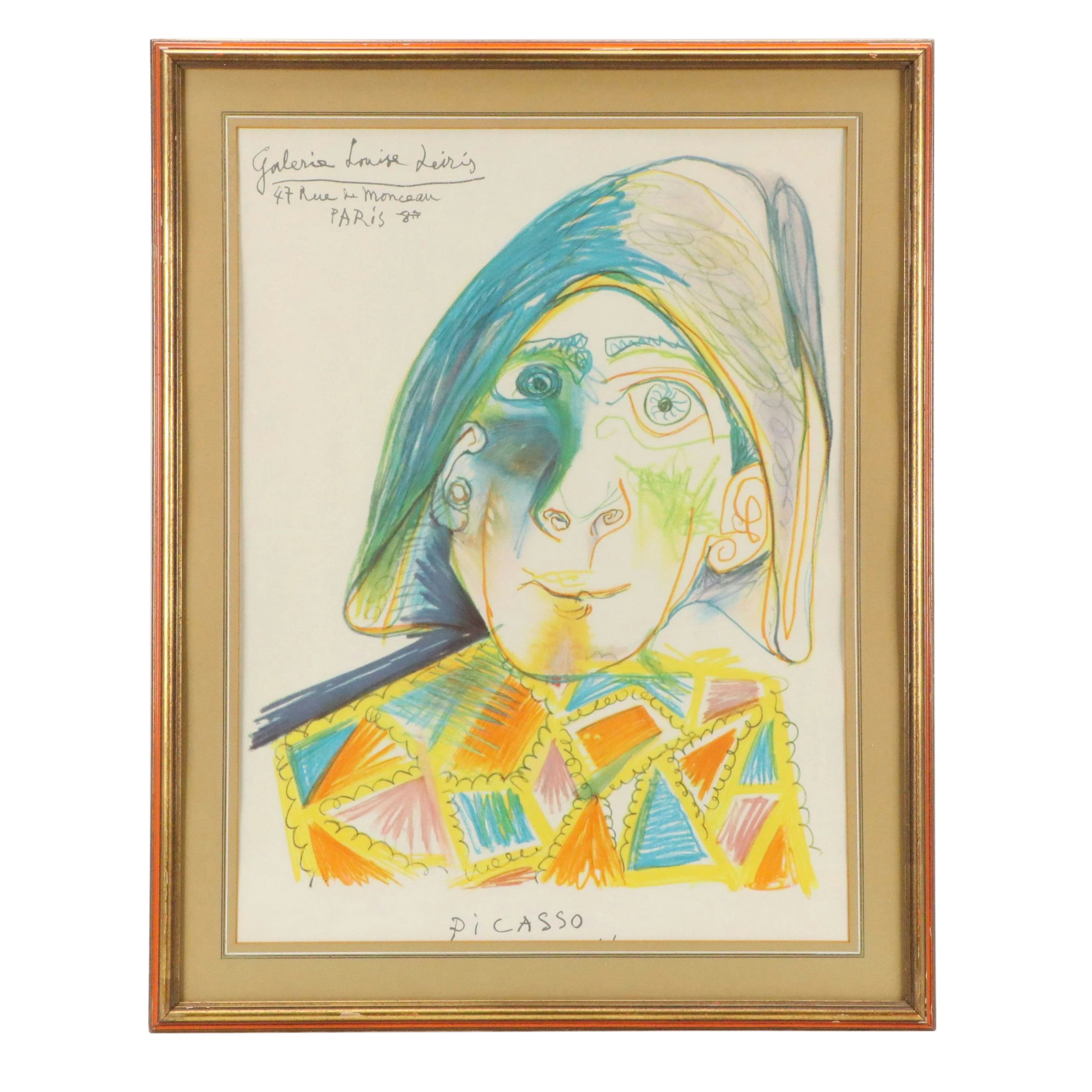 After Pablo Picasso Halftone Exhibition Poster, Circa 1971