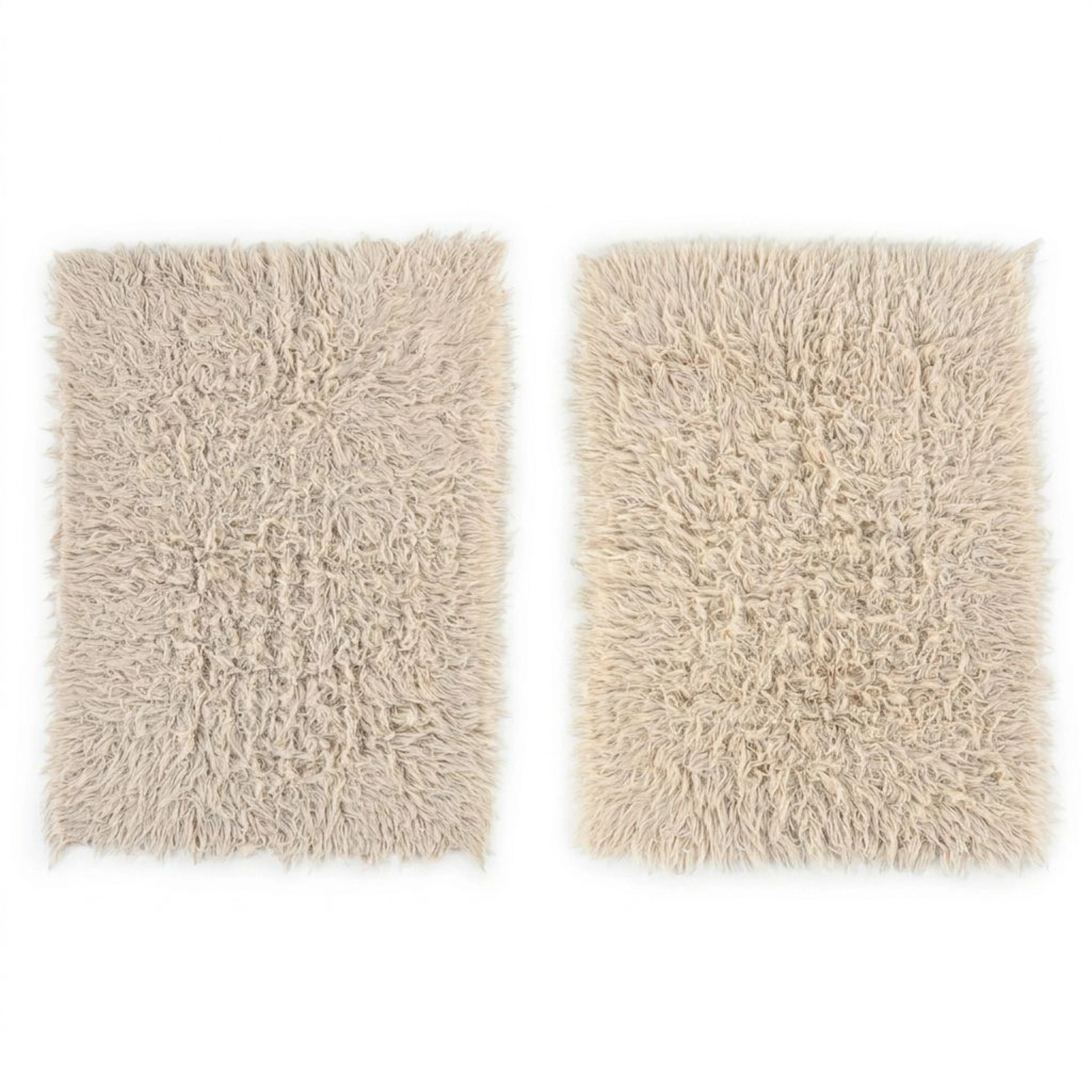 4'4 x 5'2 Handwoven Greek Flokati Style Shag Area Rugs