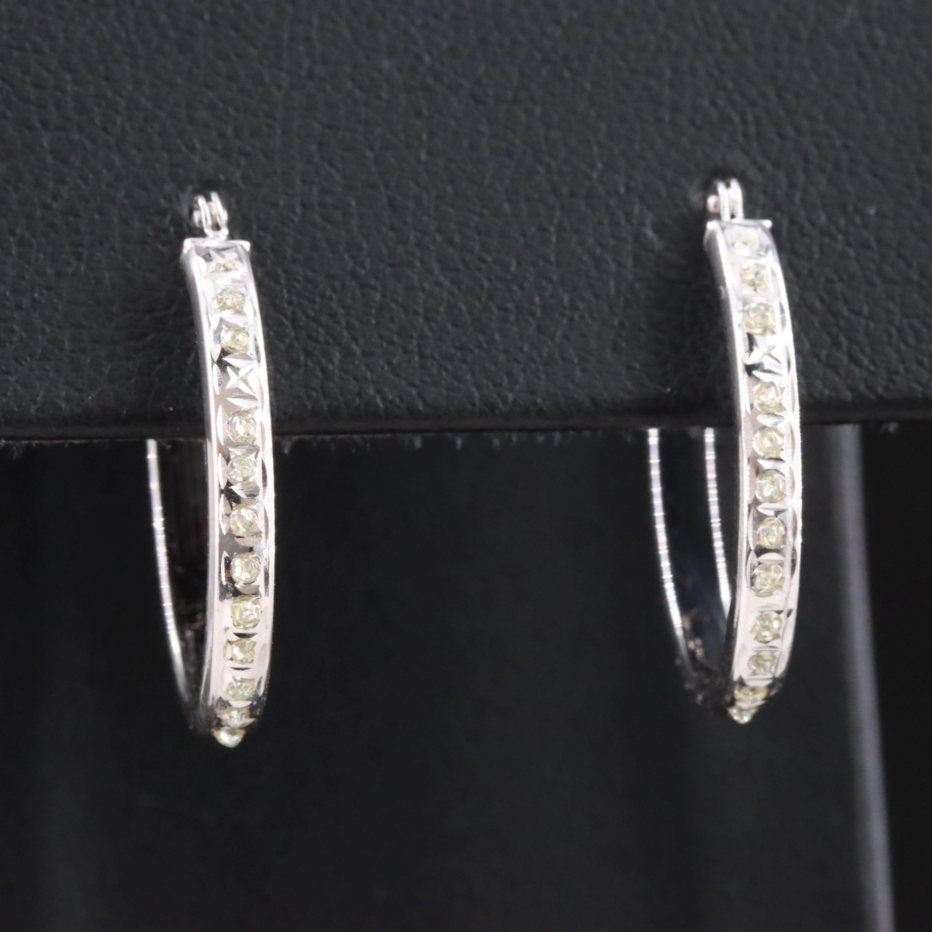 14K Hoop Earrings with Resin Applique