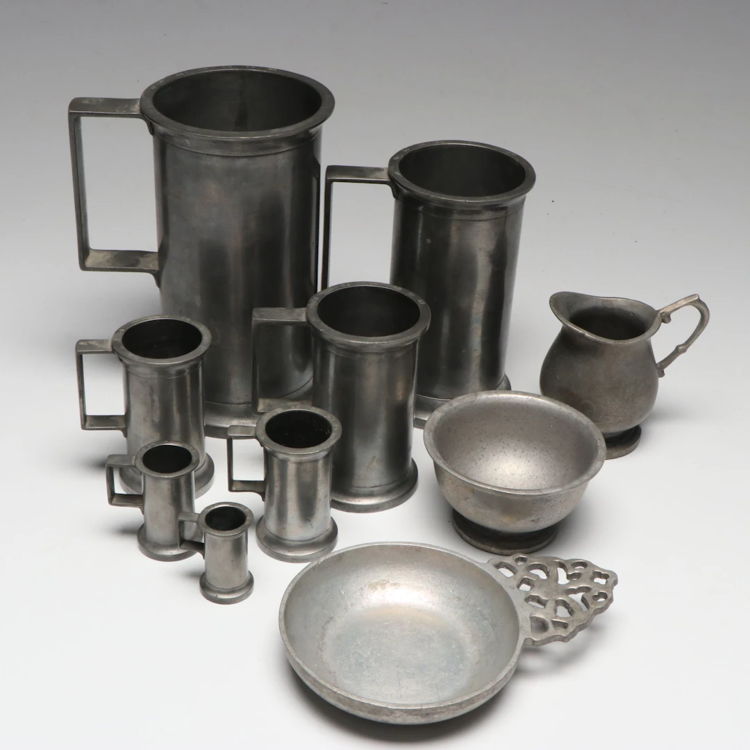 Graduated Pewter Measuring Cups with Other Wilton Armetale Table Accessories