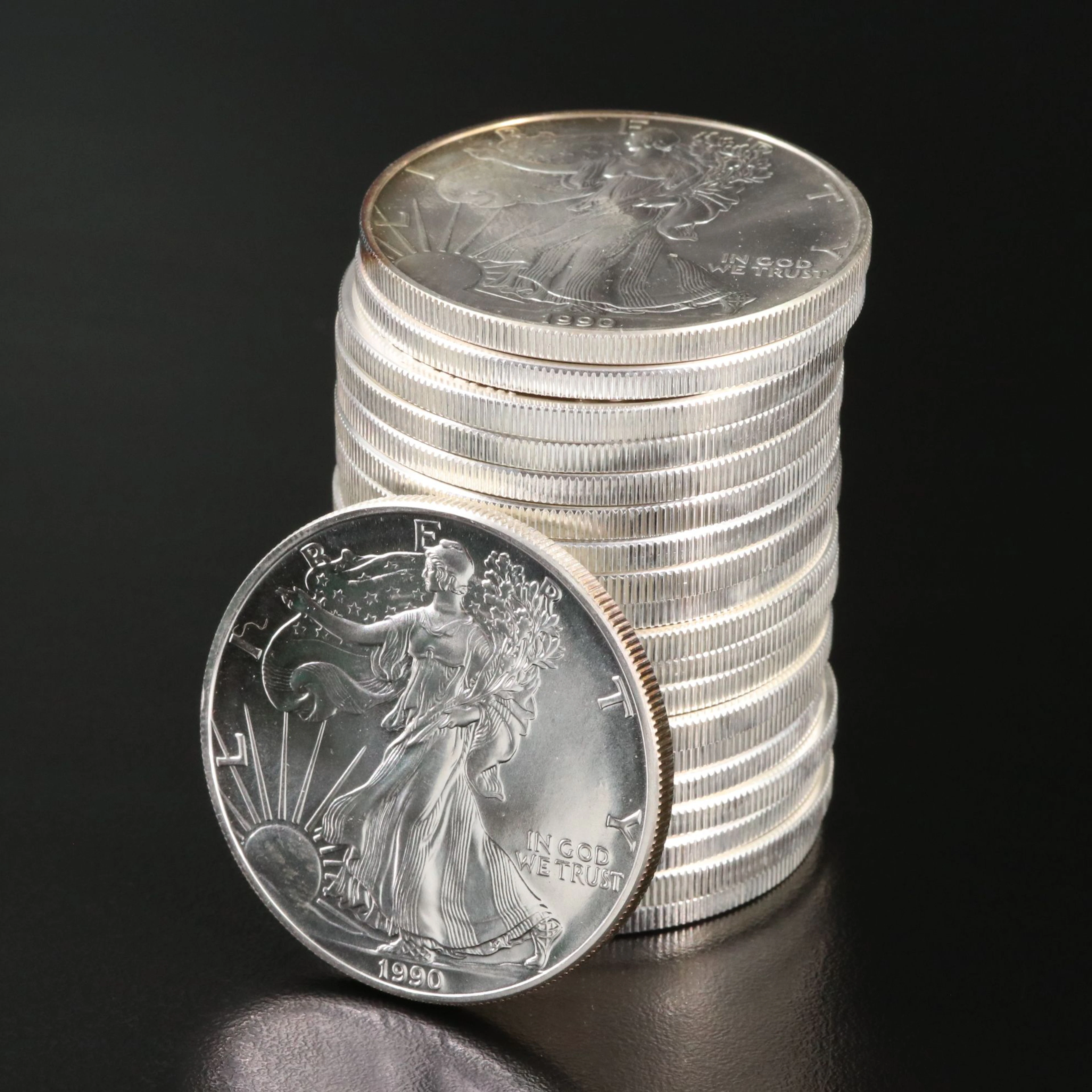 Roll of Twenty American Silver Eagle 1-Oz. Bullion Coins