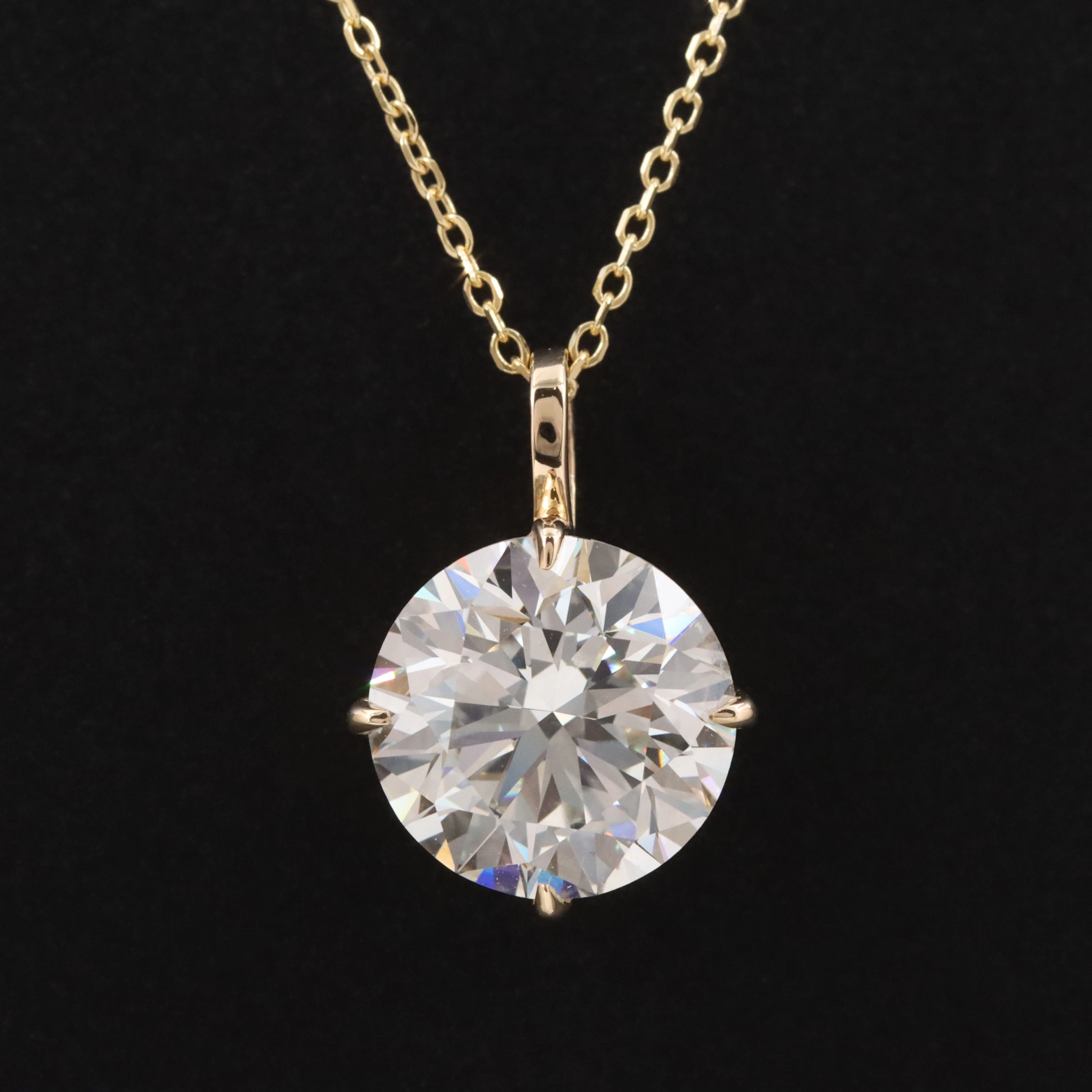 14K 3.08 CT Lab Grown Diamond Pendant Necklace with IGI Report