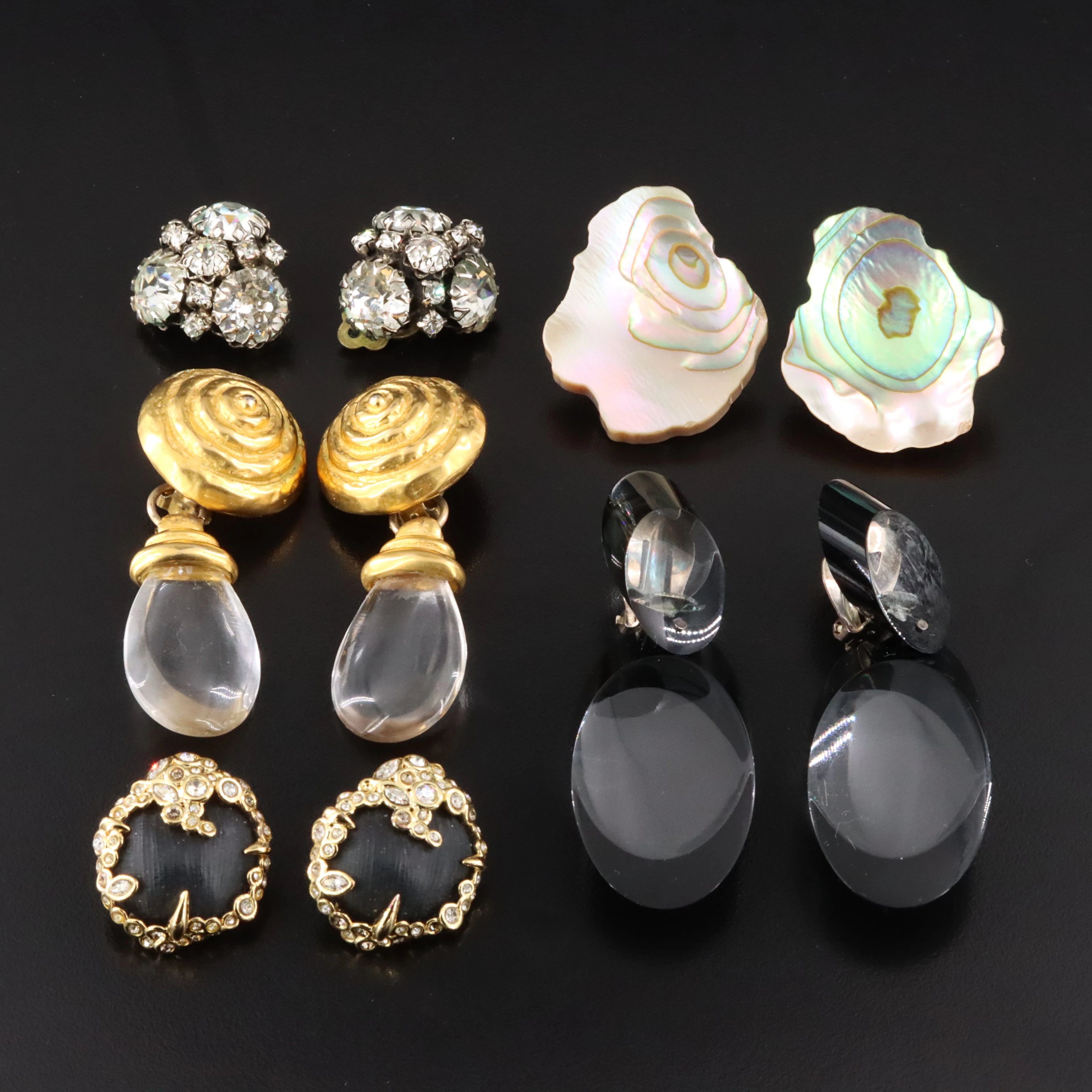 Laurent Guillot Lucite and Jaded Featured in Vintage Earring Collection