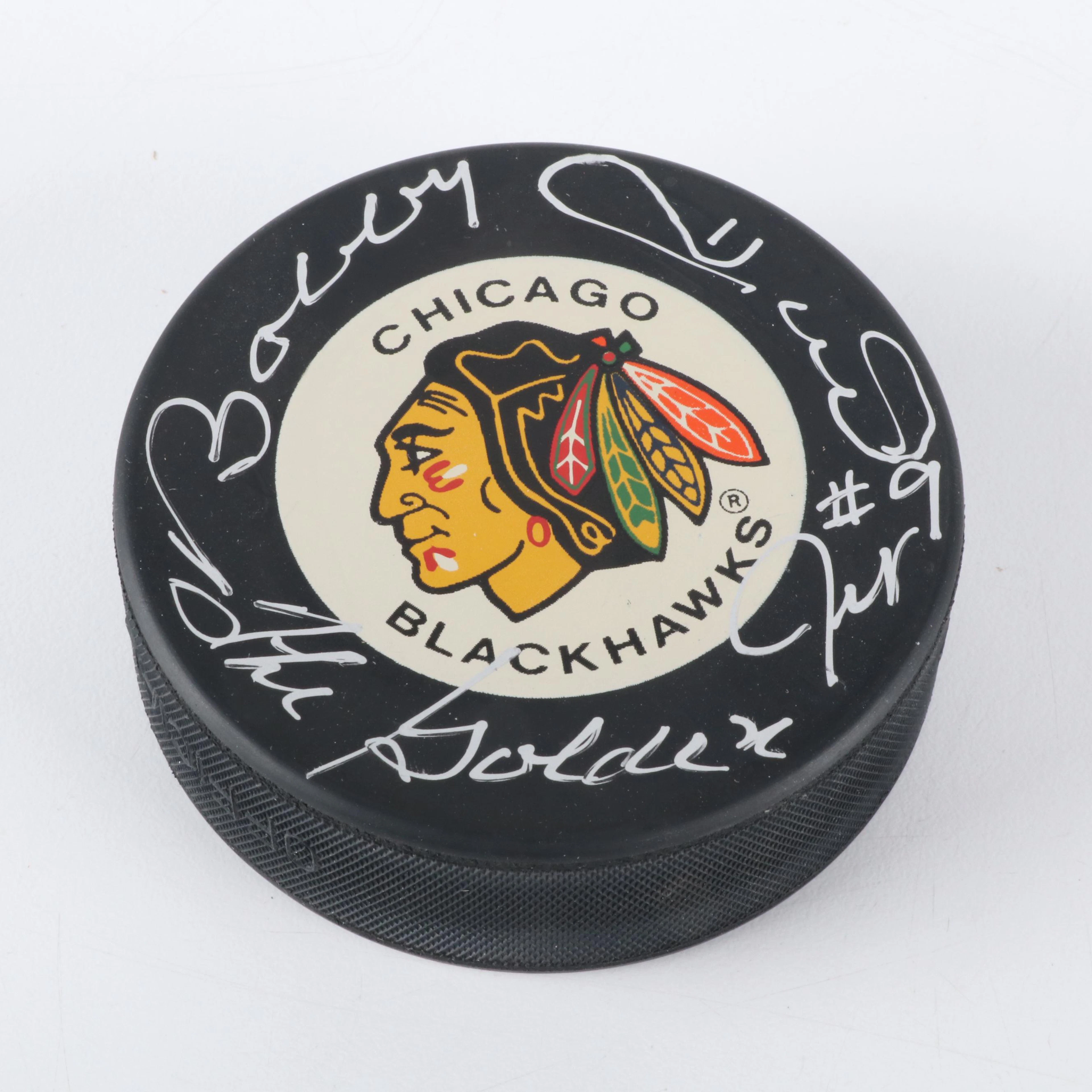 Bobby Hull Signed "The Golden Jet" Chicago Blackhawks Hockey Puck, Beckett
