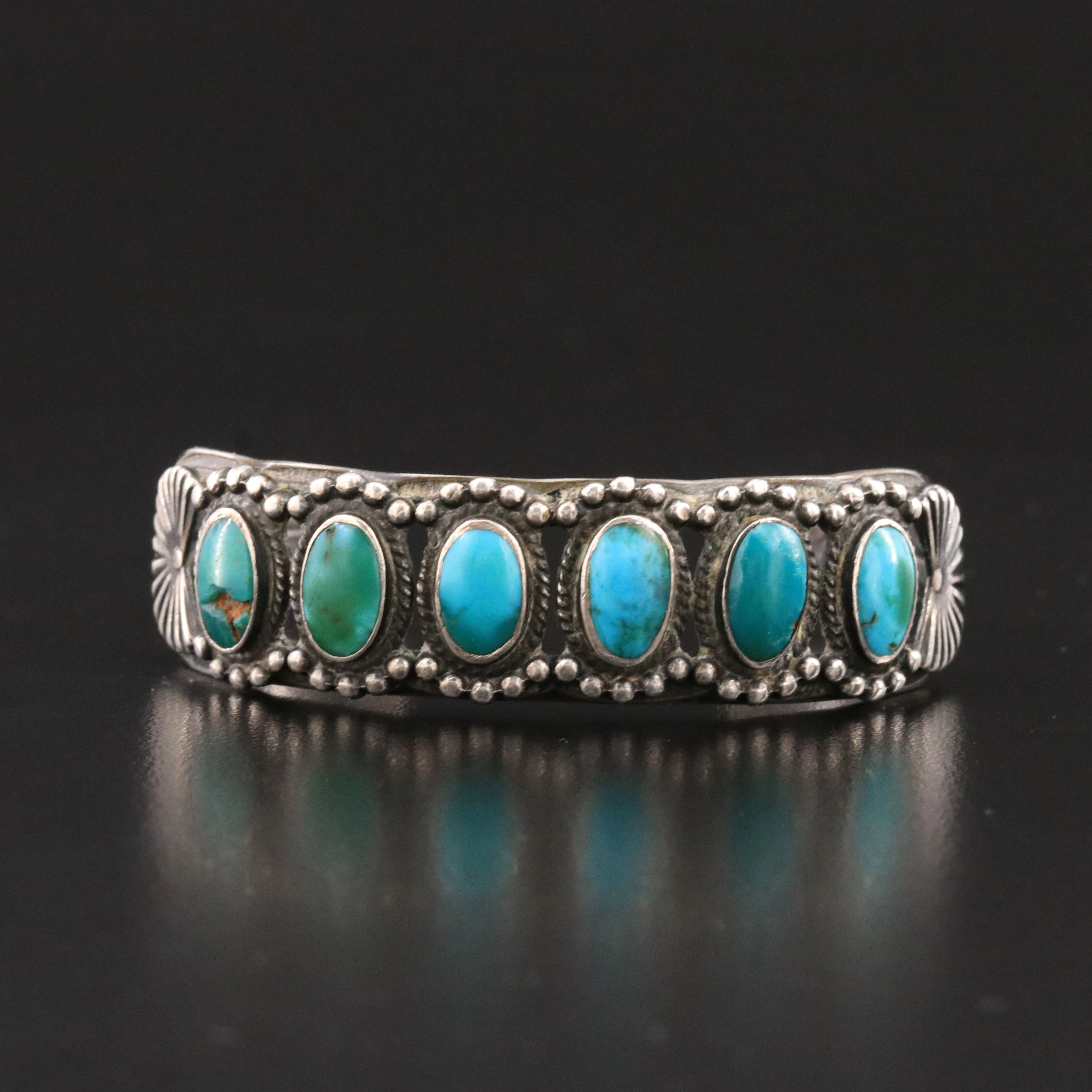 Vintage Western Sterling Turquoise Bracelet