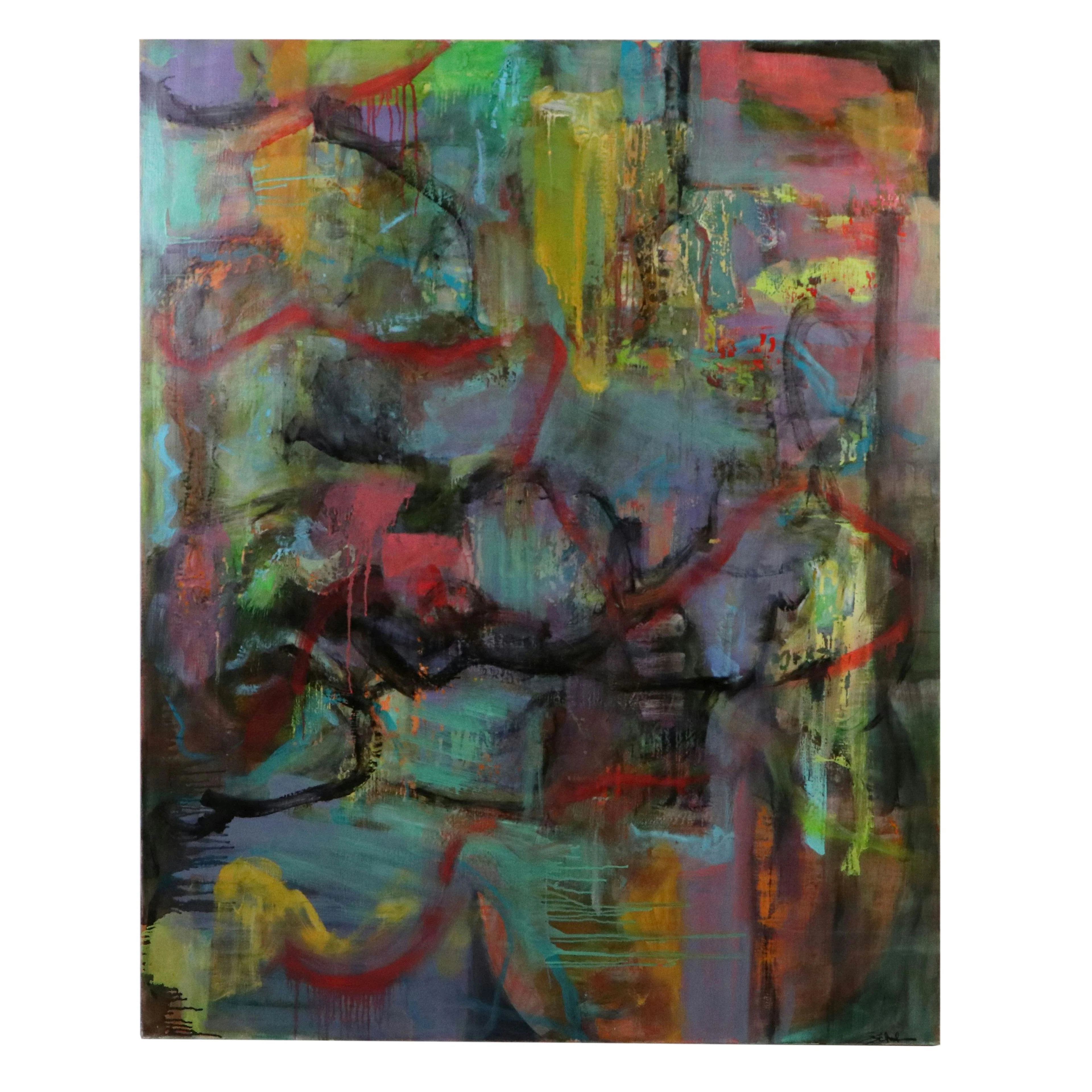 Susan Schuler Abstract Mixed Media Painting "Echo of Shadows ll"