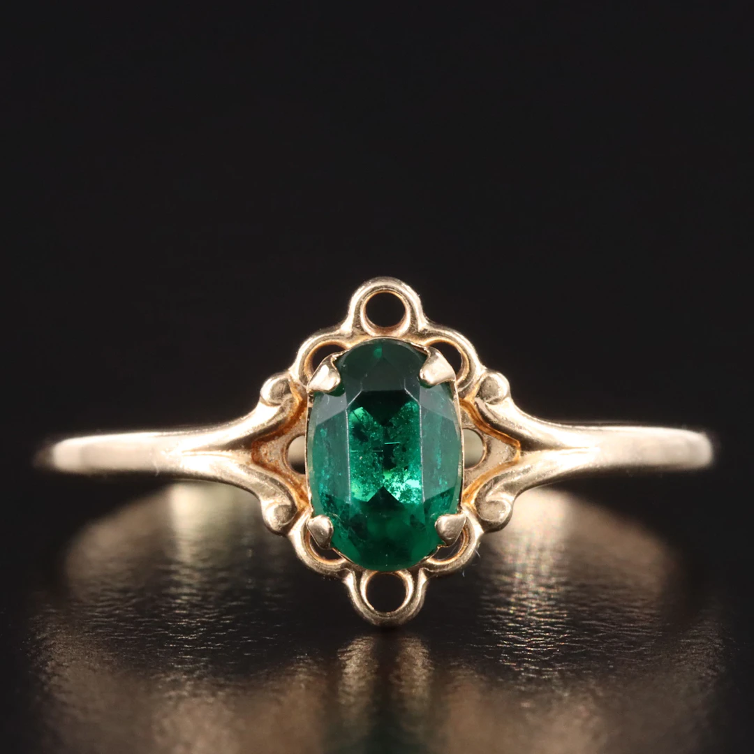 Vintage H.F. Barrows Co. 10K Emerald Ring