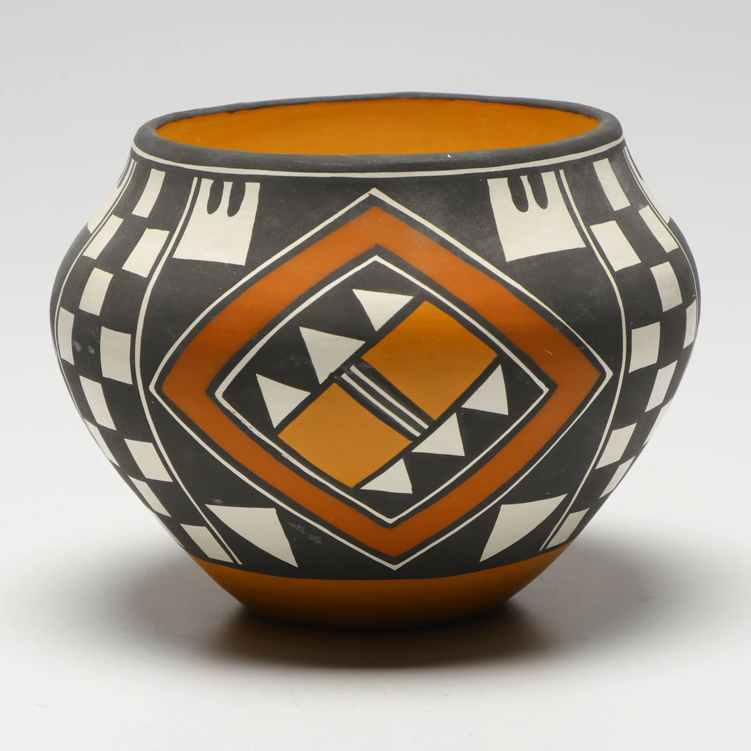 Loretta Joe Acoma Pueblo Polychrome Pottery Bowl