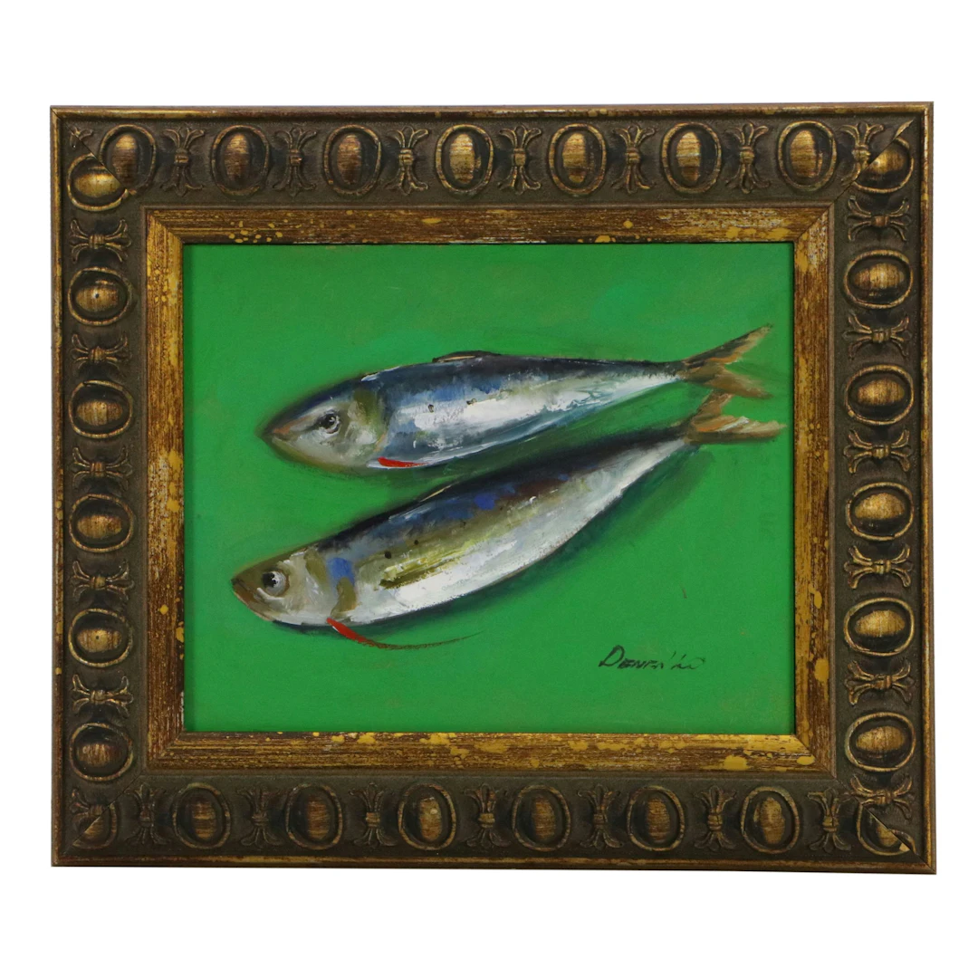 Natalia Demenko Oil Painting of Two Fish, c. 2026
