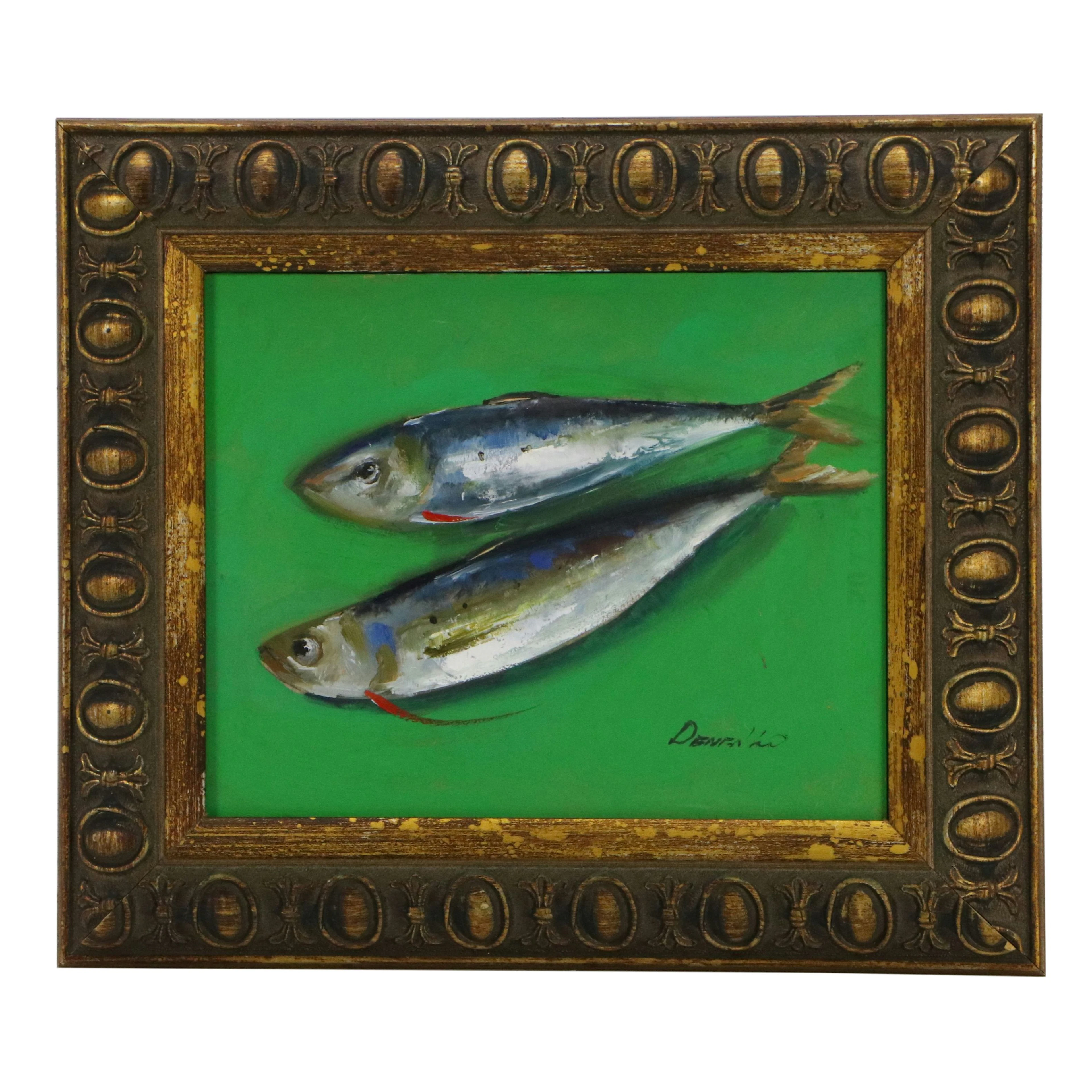 Natalia Demenko Oil Painting of Two Fish, c. 2026