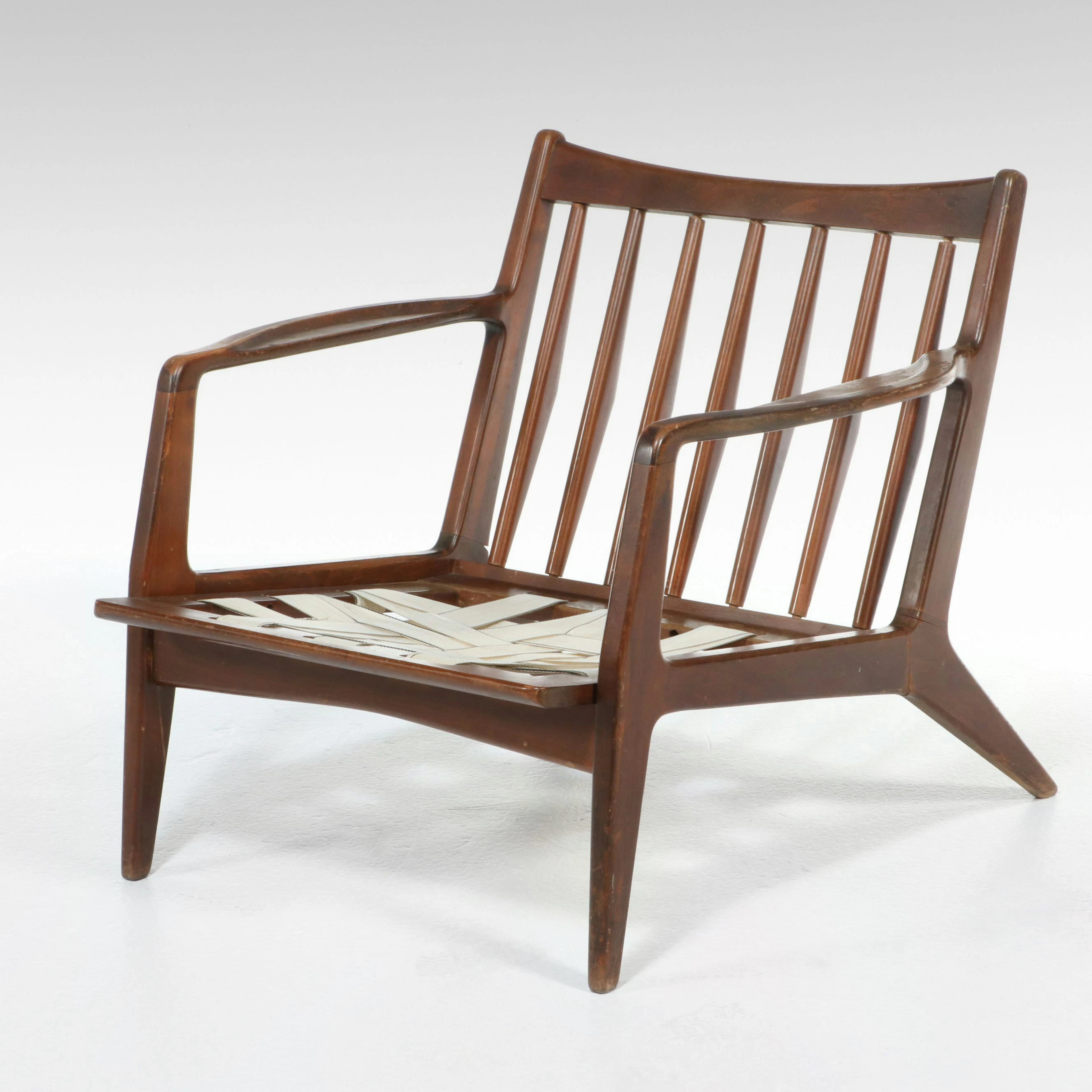 Mid Century Modern Walnut Lounge Chair Frame, Manner of Lawrence Peabody