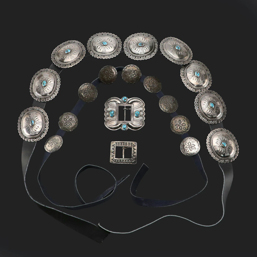 Southwestern Sterling Silver Turquoise Concho Belts