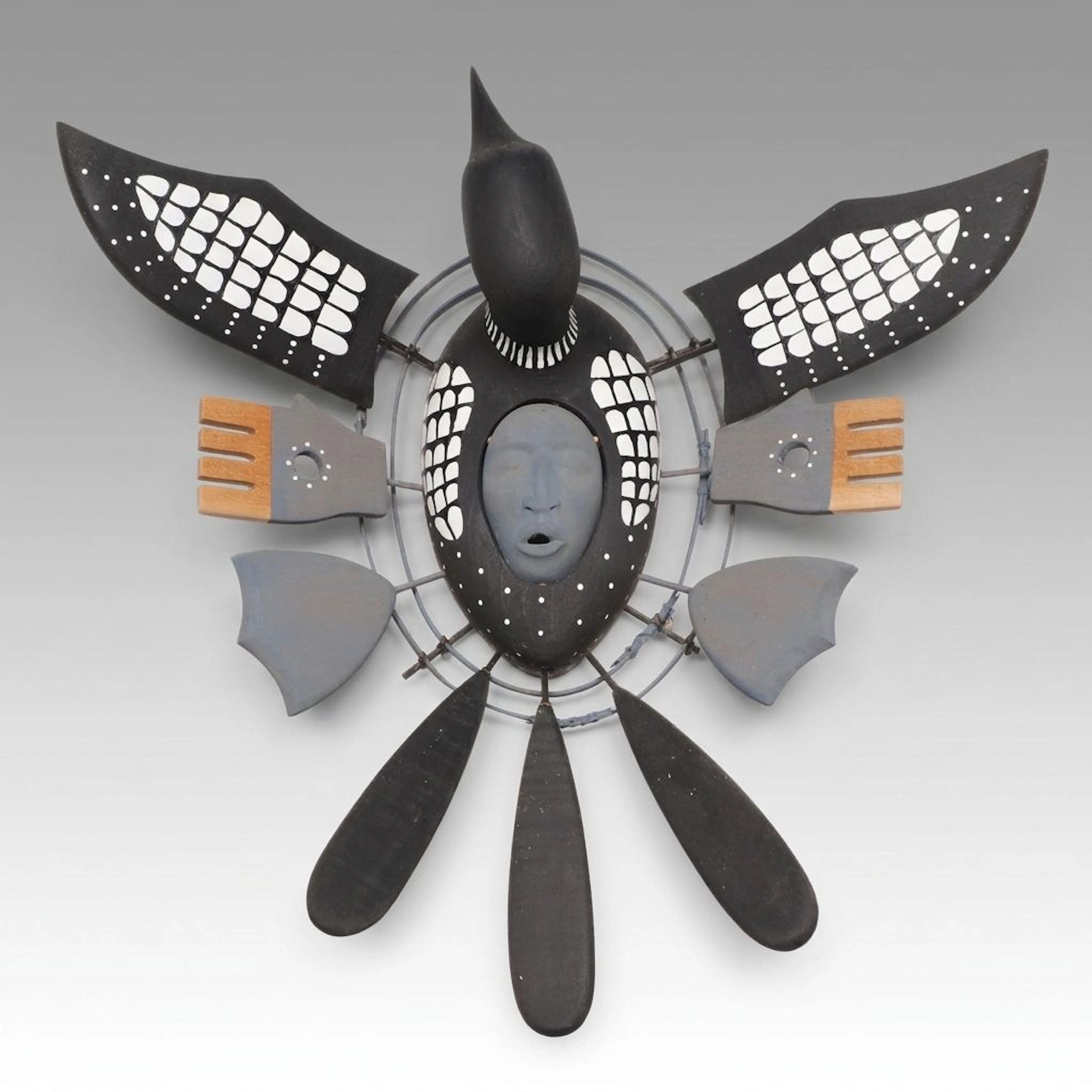 Jack Ayap’run Abraham Carved and Painted Wood Spirit Face Loon Mask