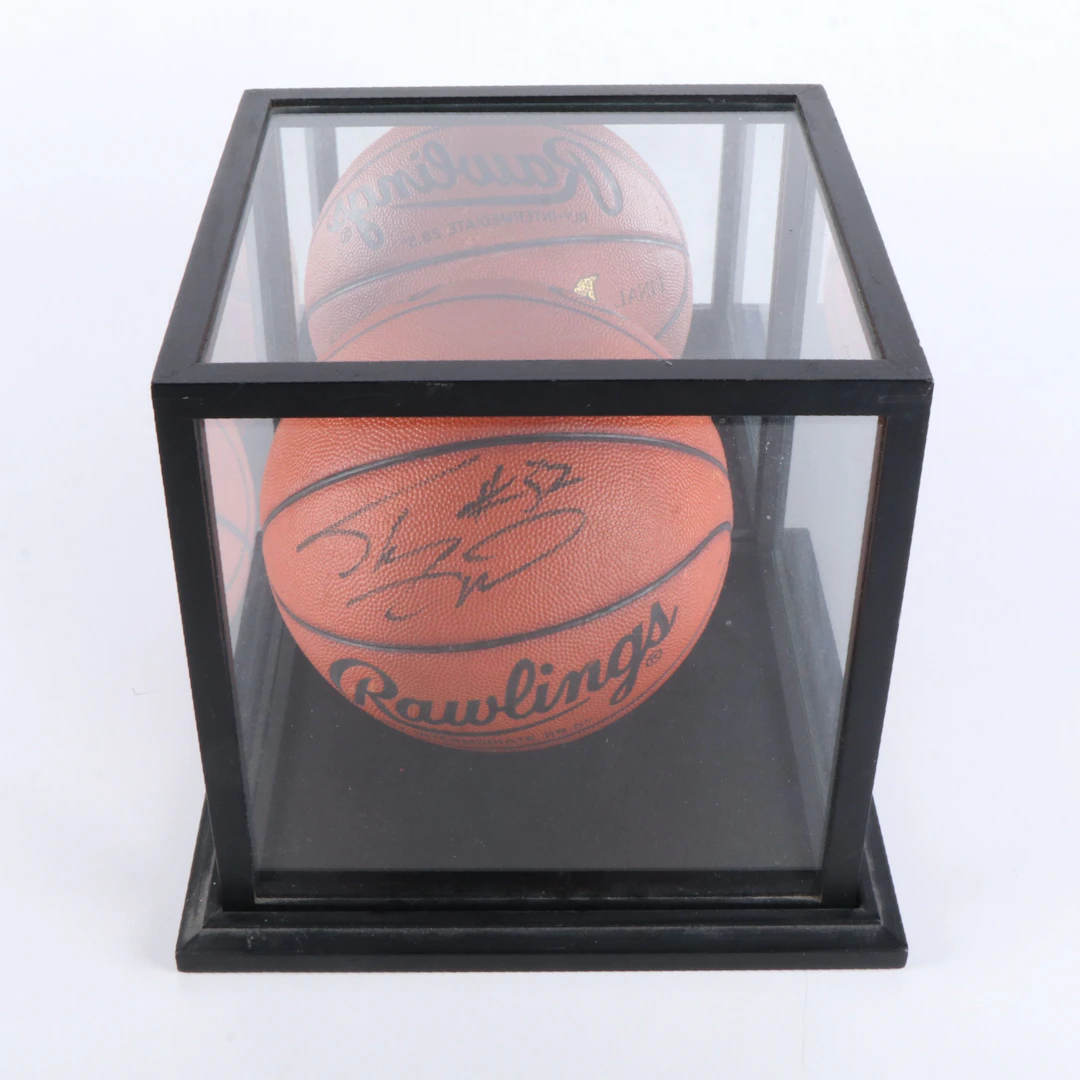 Shaquille O'Neal Signed Basketball with Display
