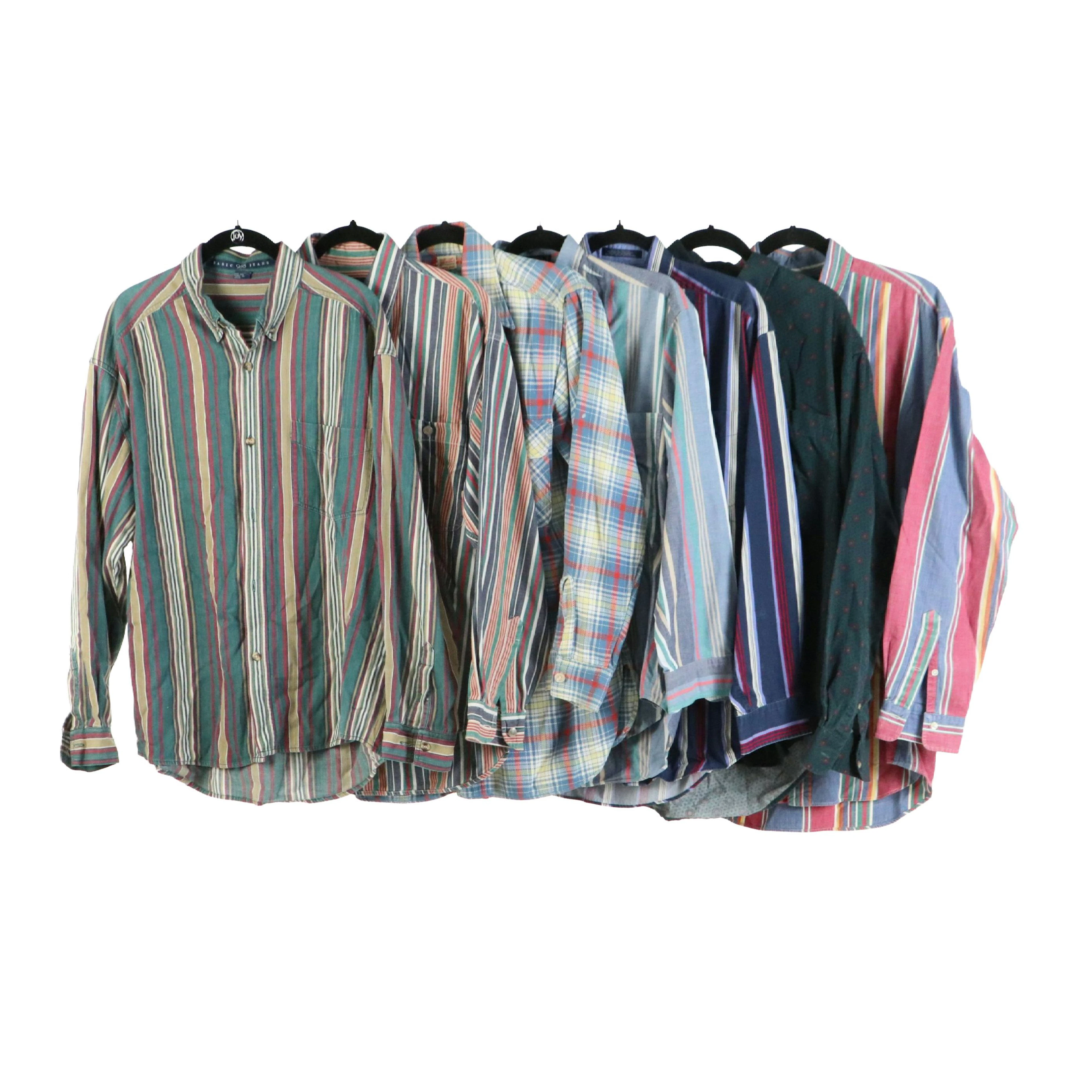 Men's Printed Long Sleeve Button-Up Shirts from Ralph Lauren, Nautica and More