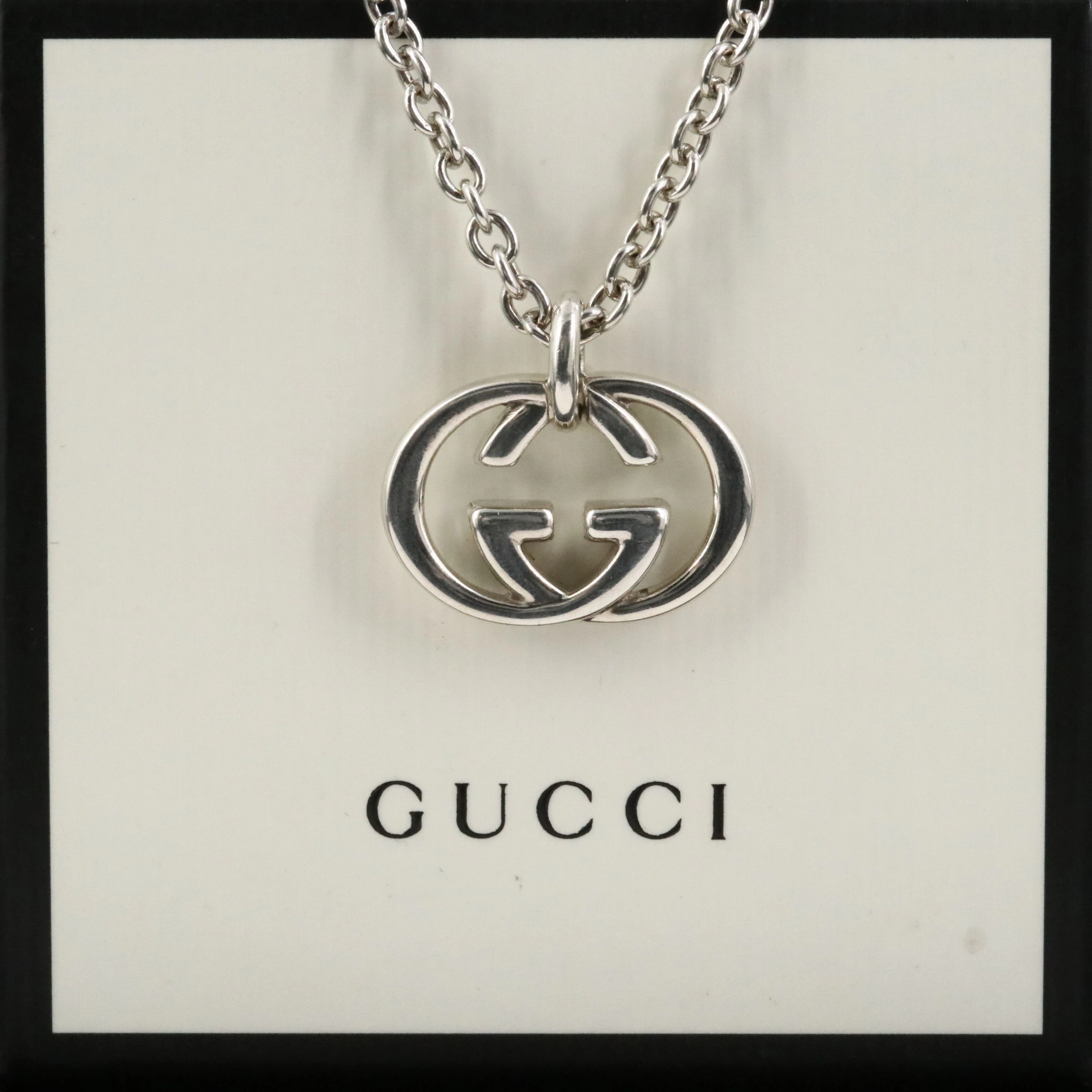 Gucci Sterling GG Pendant Necklace