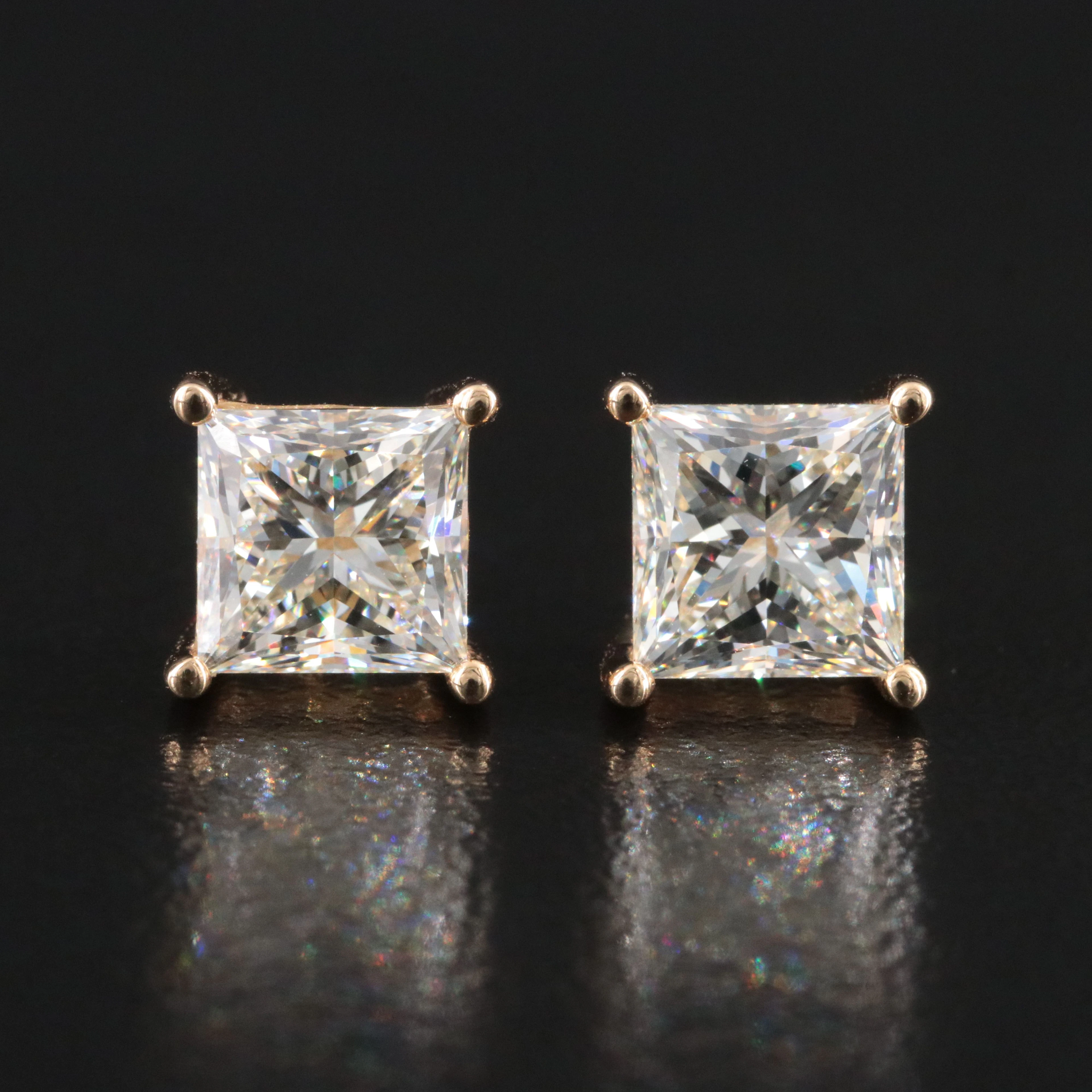 18K 3.02 CTW Diamond Stud Earrings