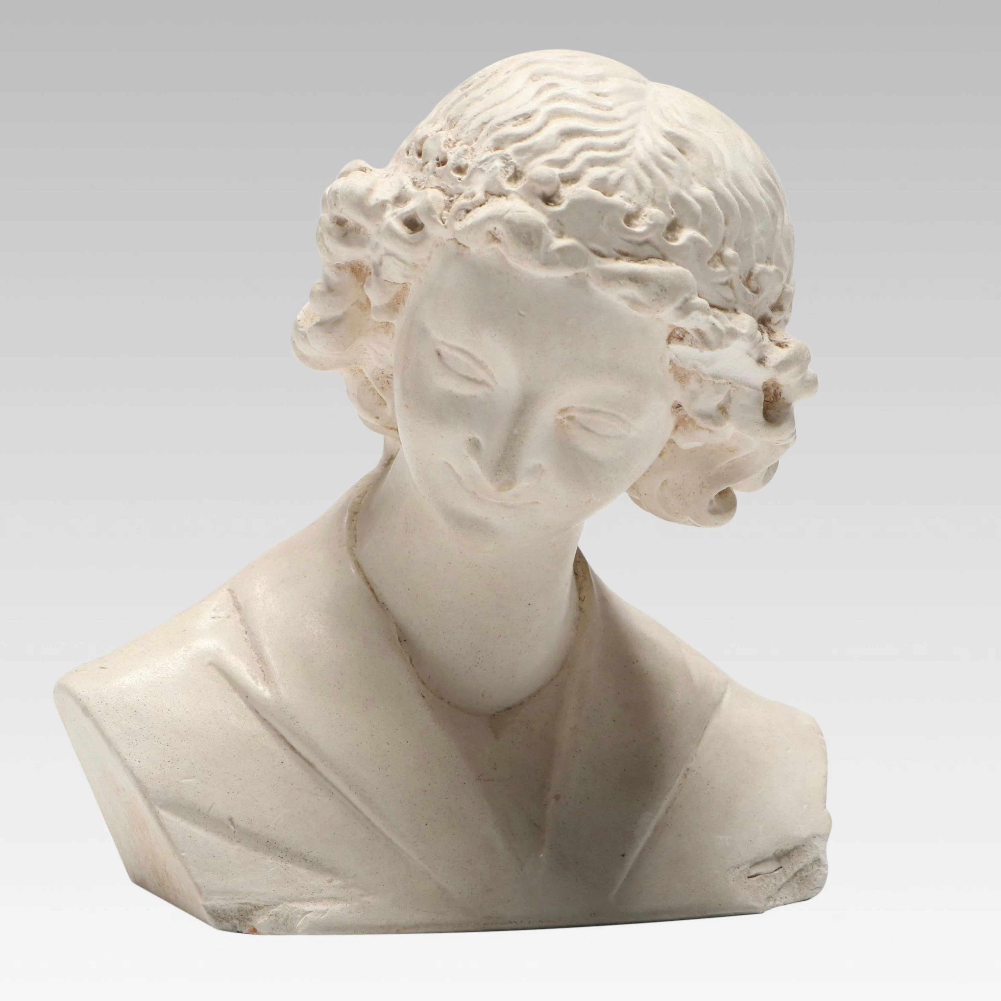Plaster Bust of "The Smiling Angel" from the Cathedral Notre-Dame of Reims