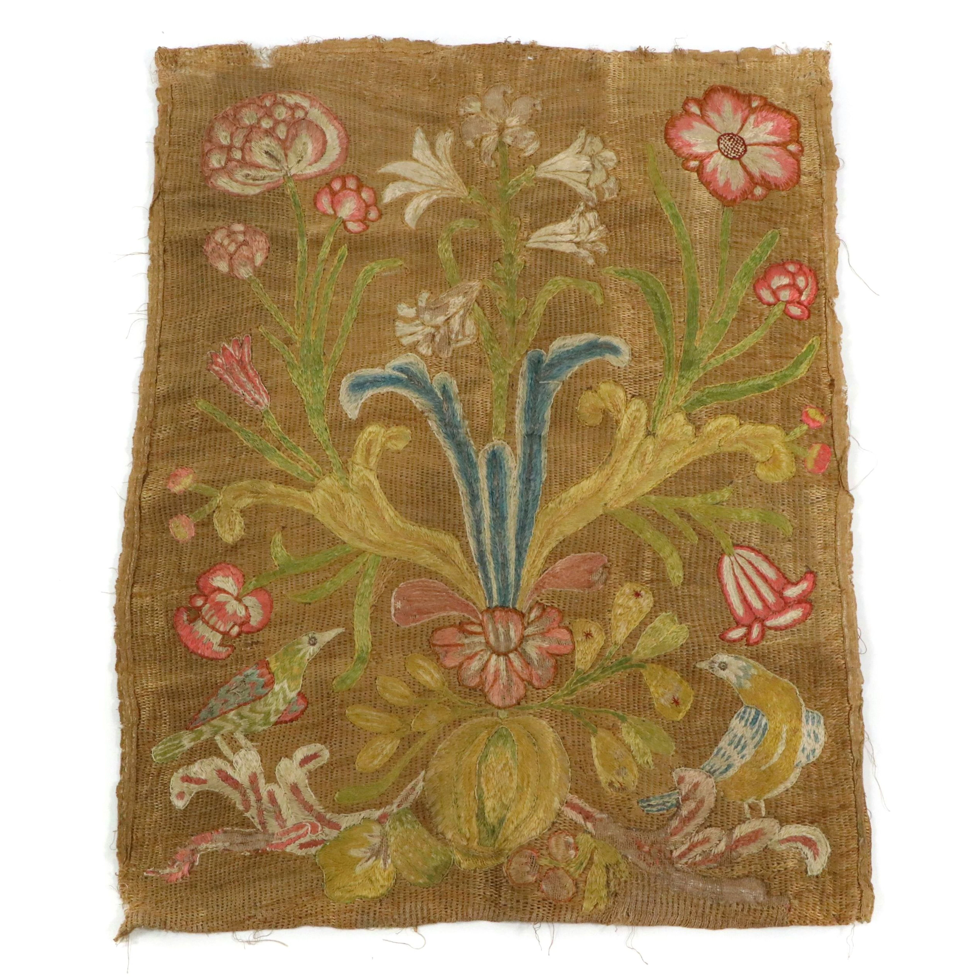 Antique Italian Embroiderd Textile, 17th Century